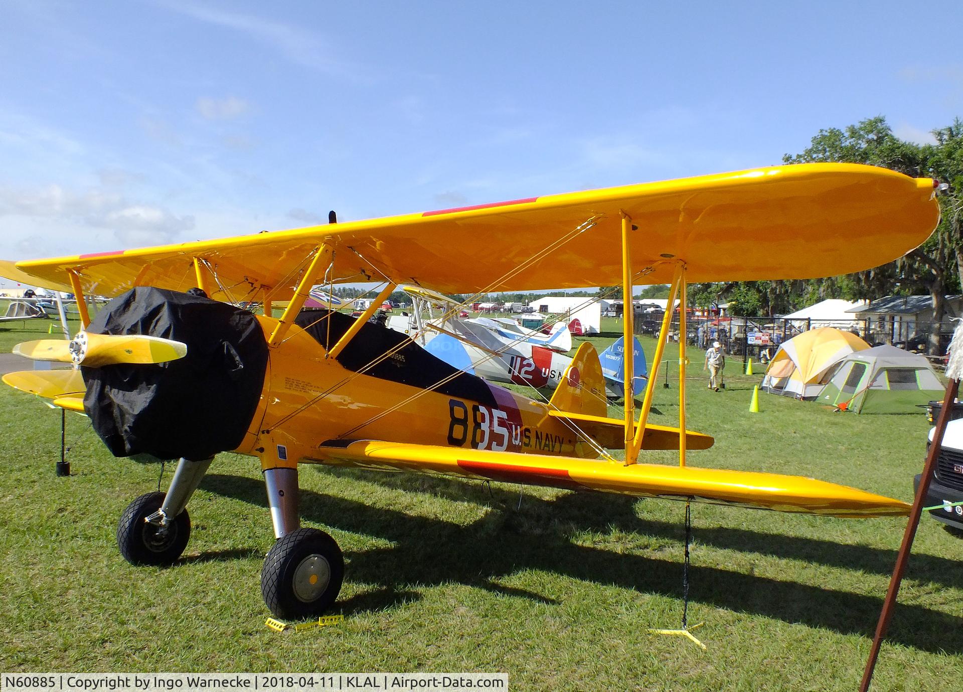 N60885, 1941 Boeing A75N1(PT17) C/N 75-2757, Boeing (Stearman) A75N1 (PT-17) at 2018 Sun 'n Fun, Lakeland FL