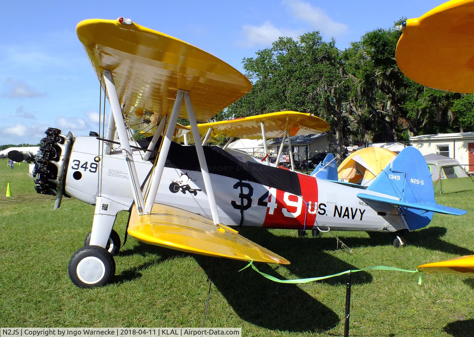 N2JS, 1996 Boeing B75N1 C/N 75-1349, Boeing (Stearman) B75N1 at 2018 Sun 'n Fun, Lakeland FL