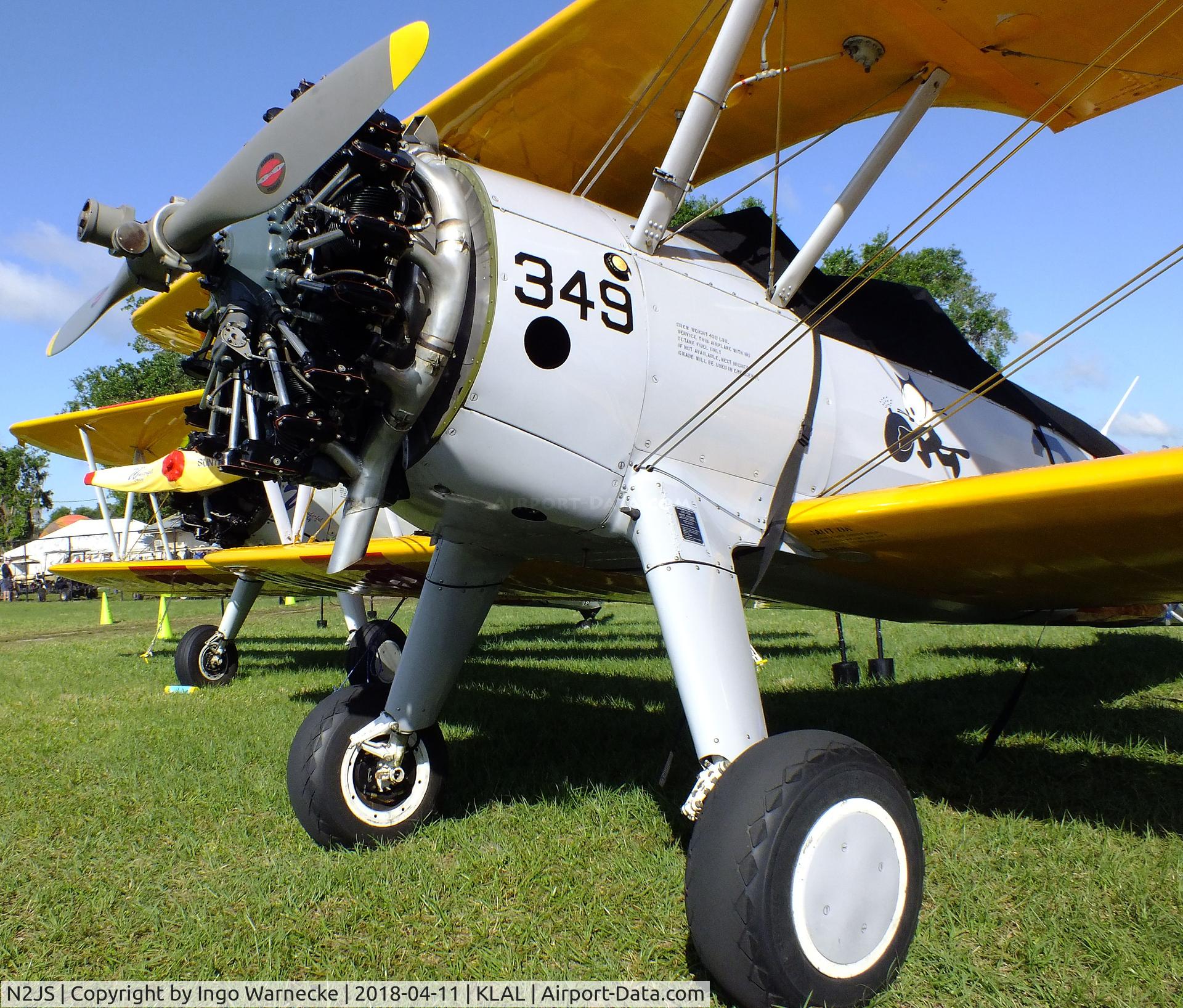 N2JS, 1996 Boeing B75N1 C/N 75-1349, Boeing (Stearman) B75N1 at 2018 Sun 'n Fun, Lakeland FL
