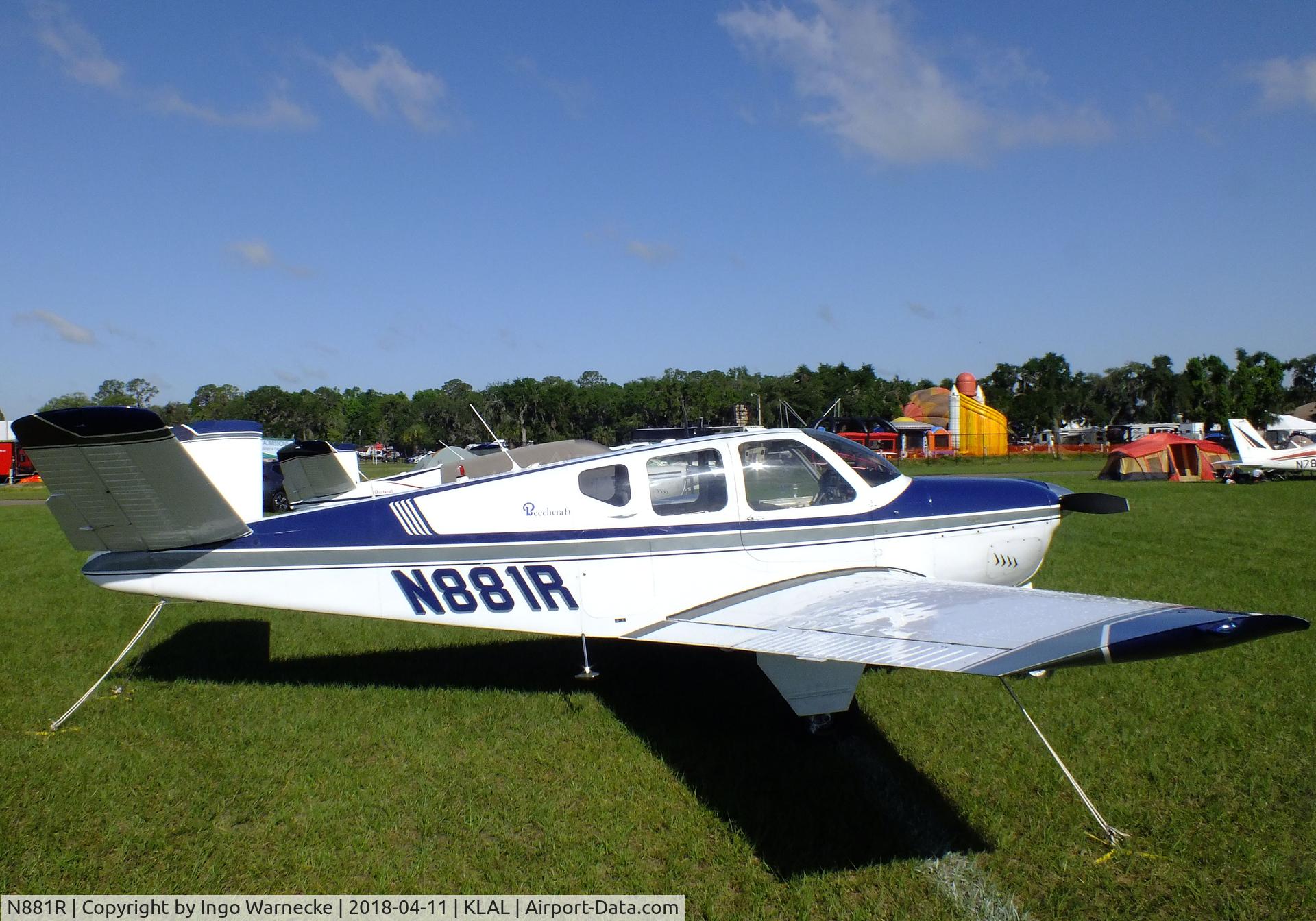 N881R, 1960 Beech M35 Bonanza C/N D-6290, Beechcraft M35 Bonanza at 2018 Sun 'n Fun, Lakeland FL