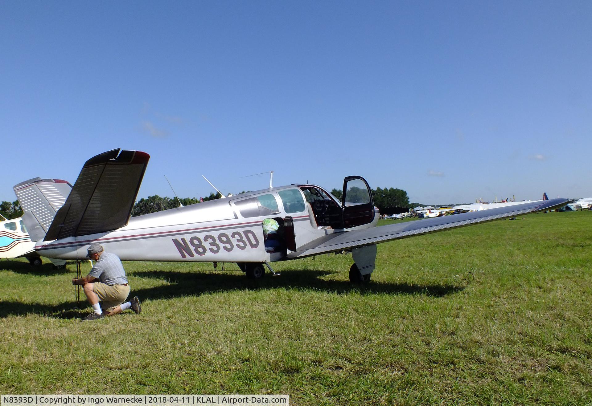 N8393D, 1958 Beech J35 Bonanza C/N D-5526, Beechcraft J35 Bonanza at 2018 Sun 'n Fun, Lakeland FL