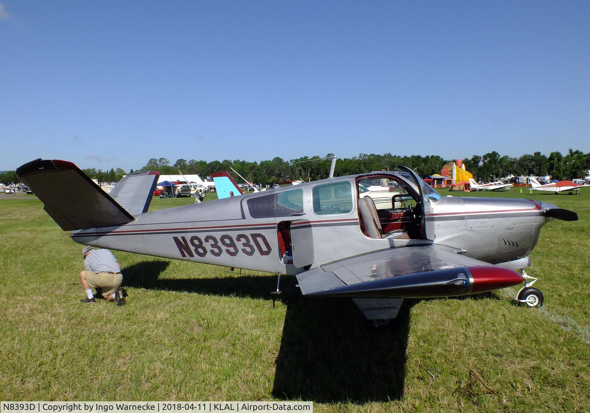 N8393D, 1958 Beech J35 Bonanza C/N D-5526, Beechcraft J35 Bonanza at 2018 Sun 'n Fun, Lakeland FL