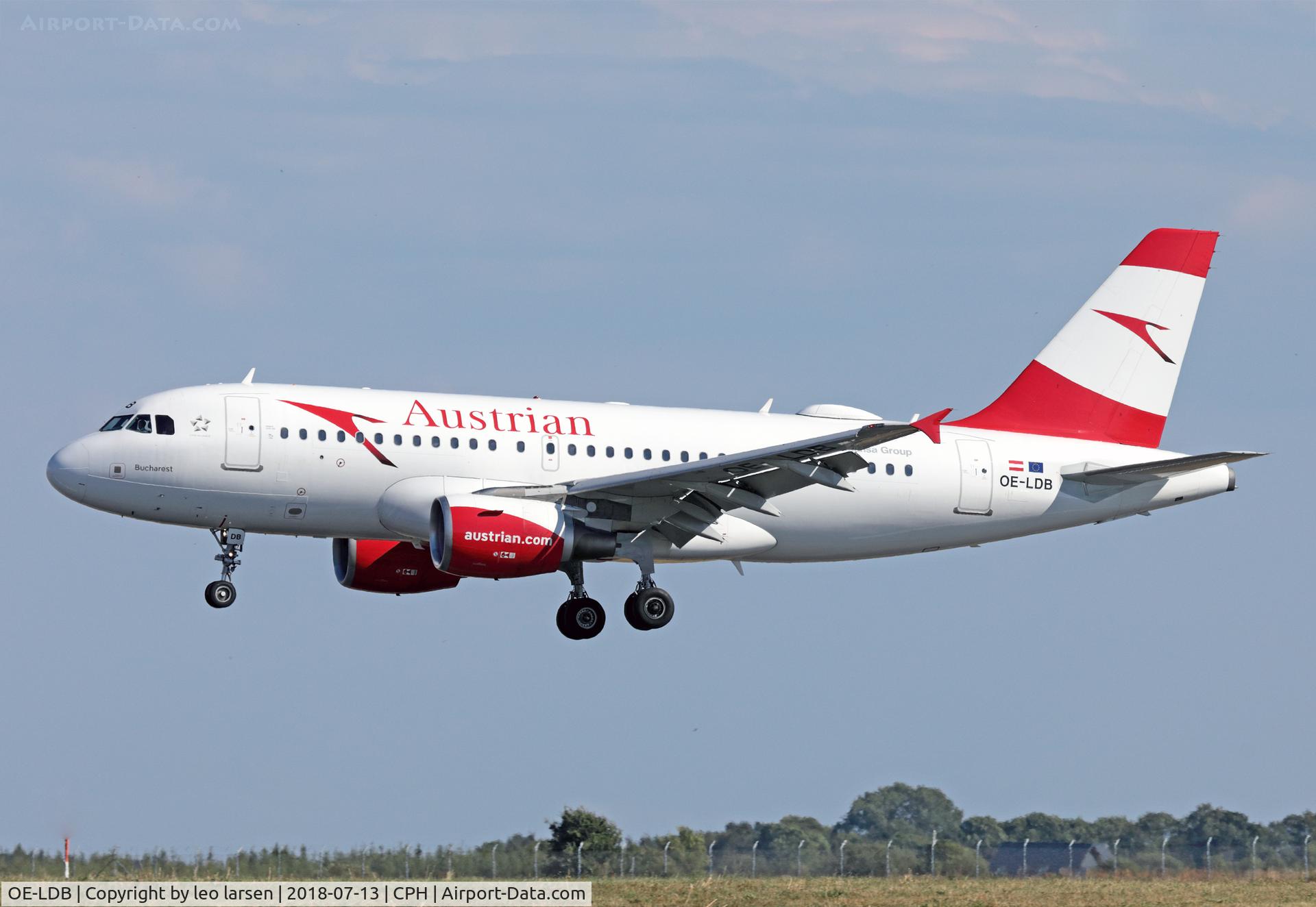 OE-LDB, 2004 Airbus A319-112 C/N 2174, Copenhagen 13.7.2018 L/D R-04L