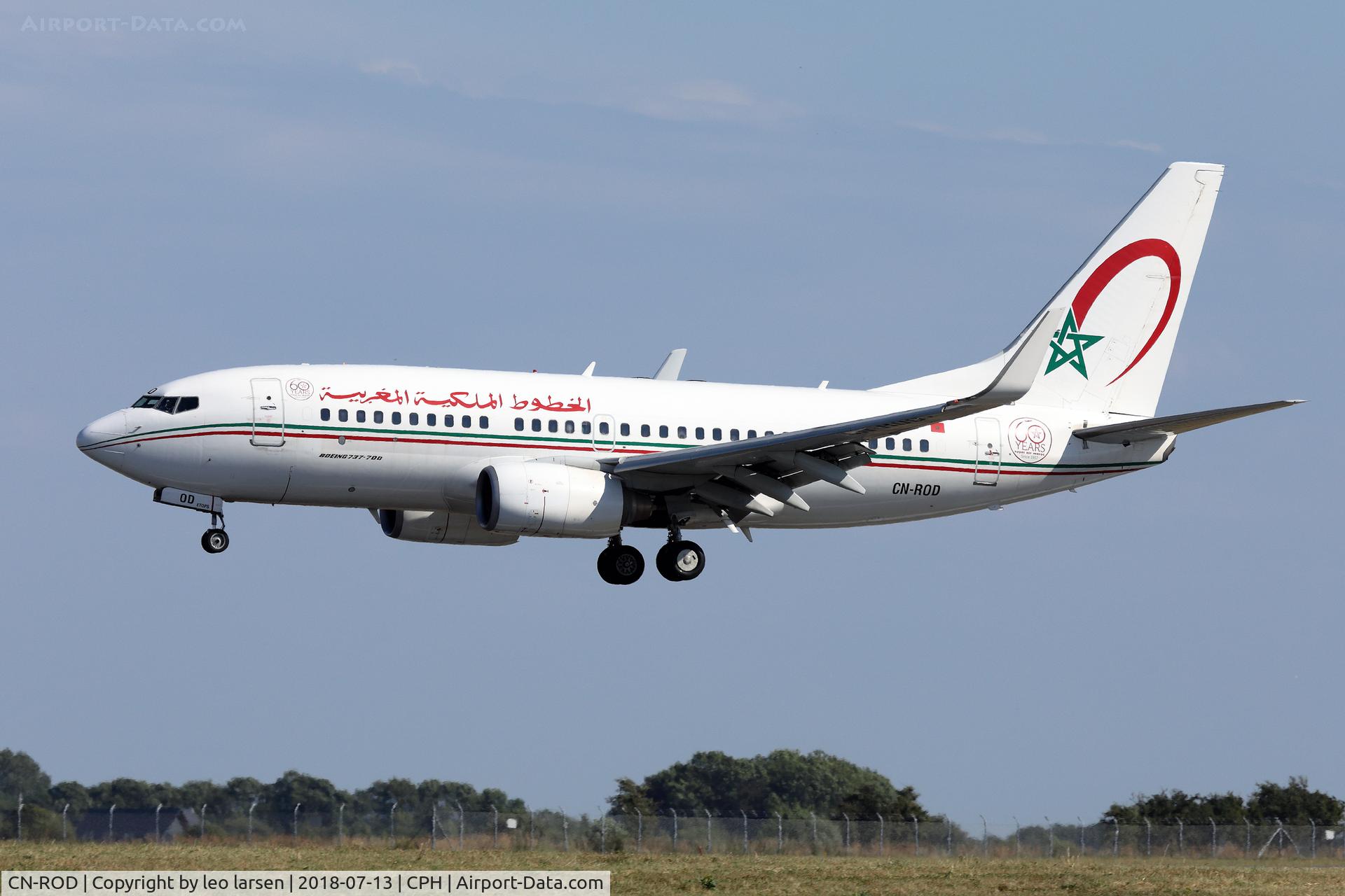 CN-ROD, 2006 Boeing 737-7B6 C/N 33062, Copenhagen 13.7.2018 L/D R-04L