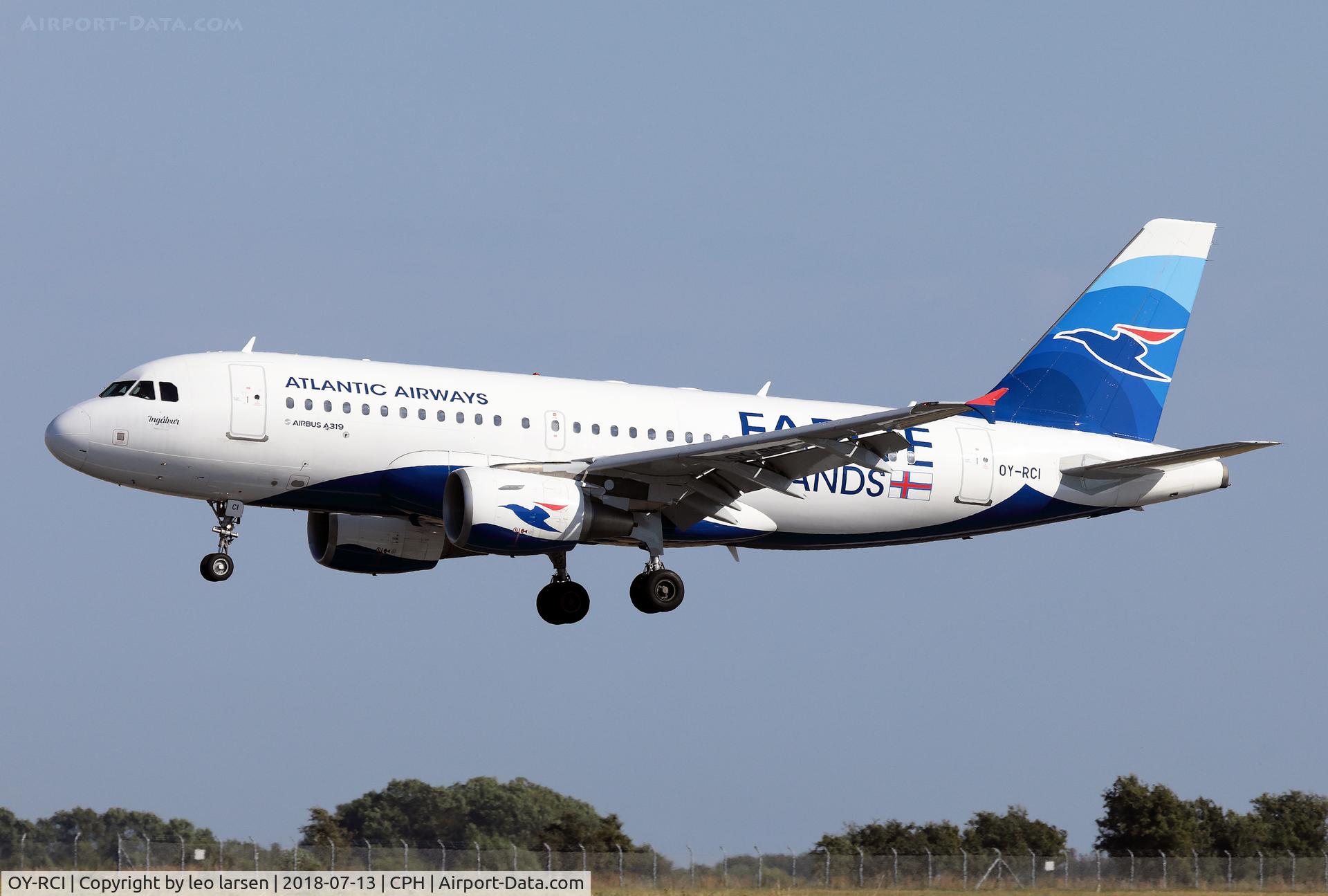 OY-RCI, 2009 Airbus A319-112 C/N 3905, Copenhagen 13.7.2018 L/D R-04L