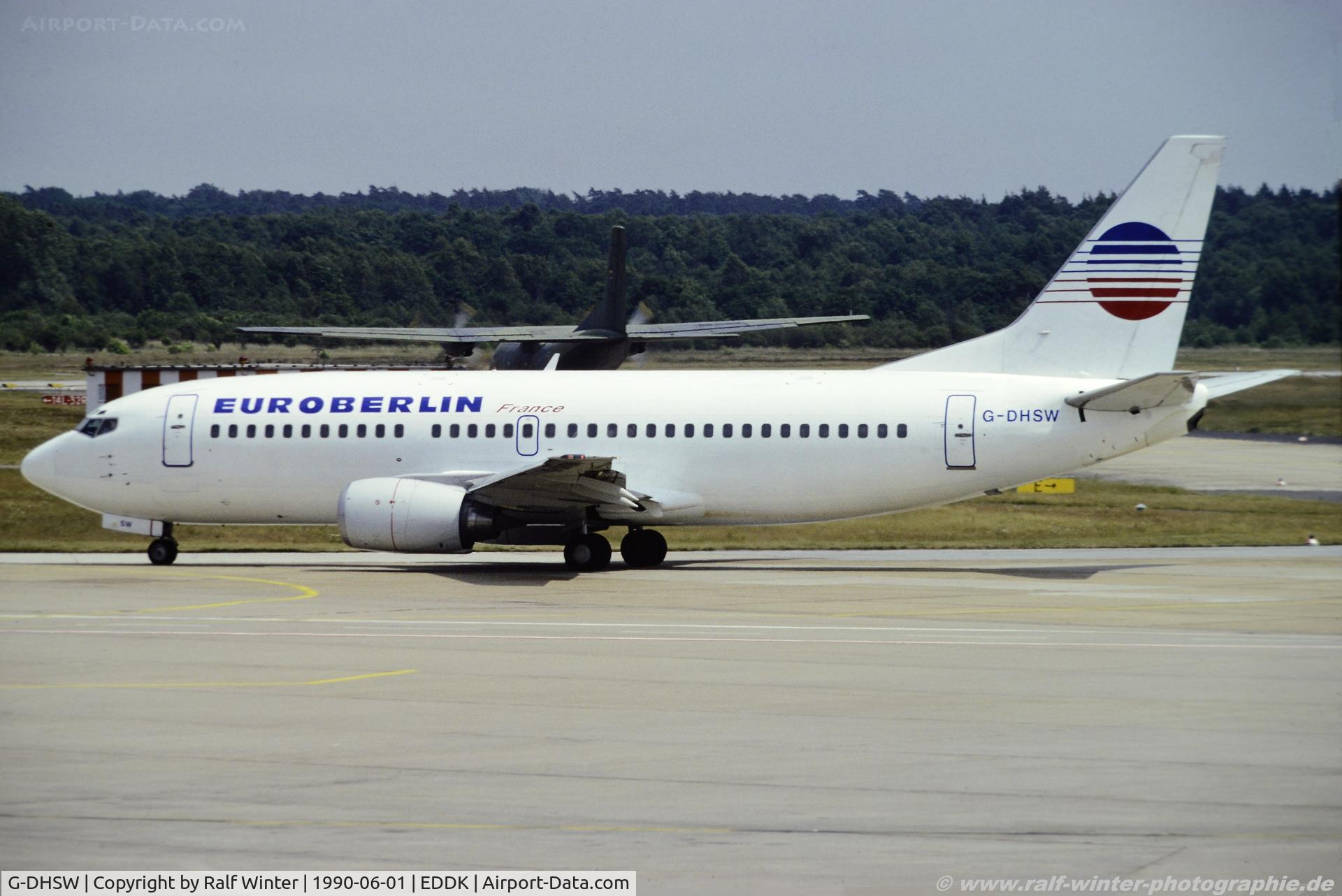 G-DHSW, 1986 Boeing 737-3Y0 C/N 23495, Boeing 737-3Y0 - EE EEG Euroberlin France ex. C-FPWD - 23495 - G-DHSW - 01.06.1990 - CGN