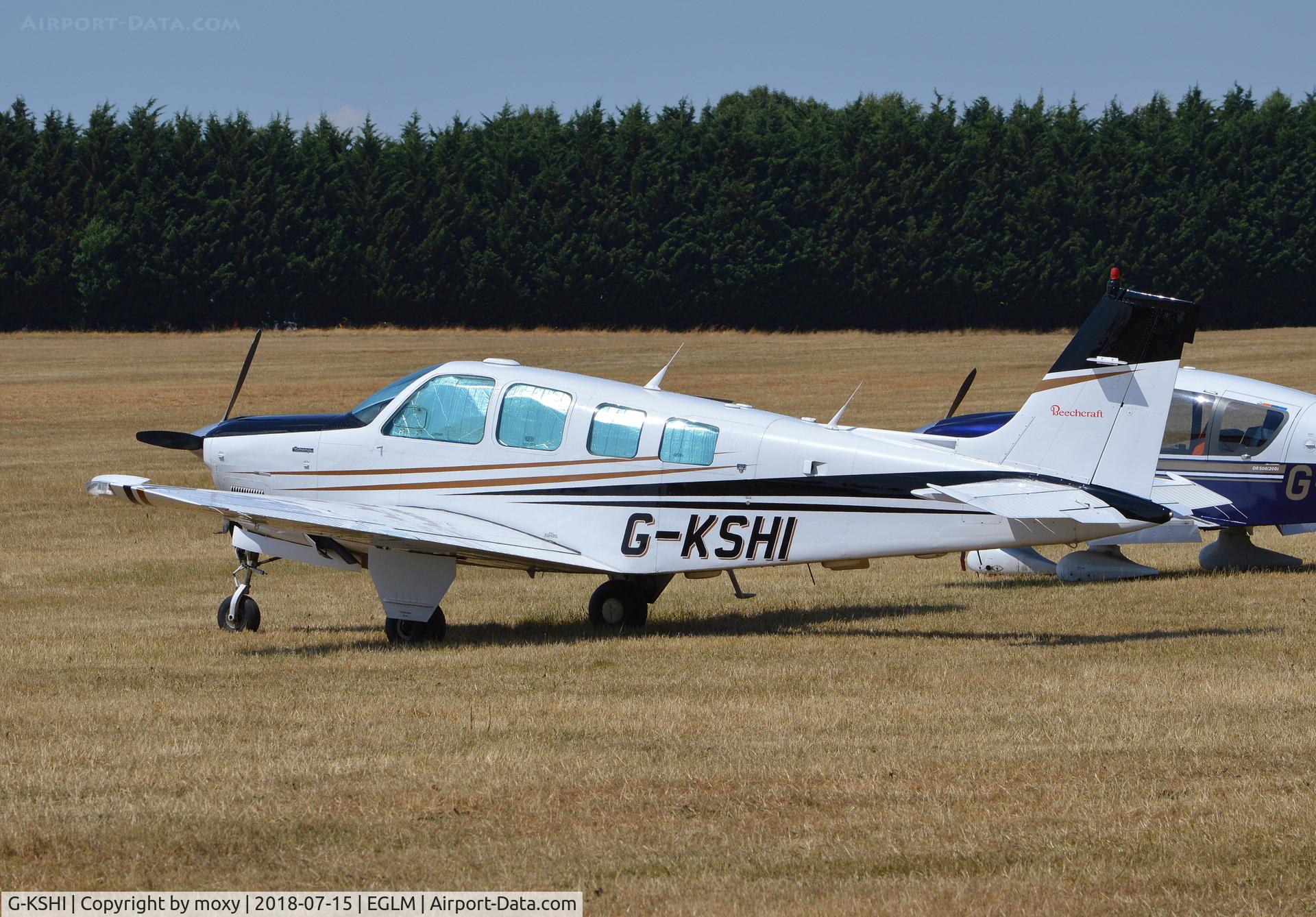 G-KSHI, 1987 Beechcraft A36 Bonanza C/N E-2353, Beechcraft A36 Bonanza at White Waltham. Ex D-EKDN