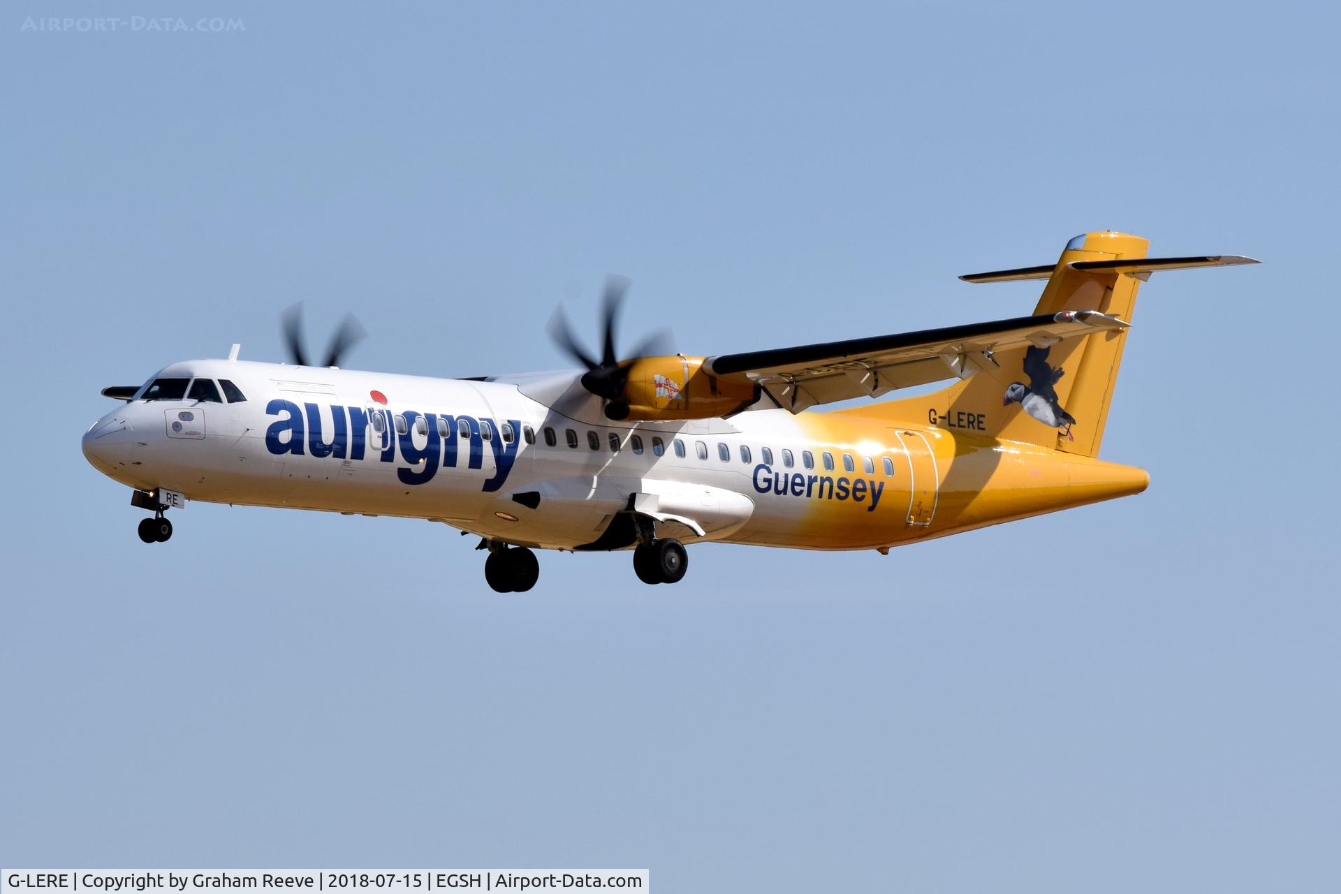 G-LERE, 2009 ATR 72-212A C/N 891, Landing at Norwich.