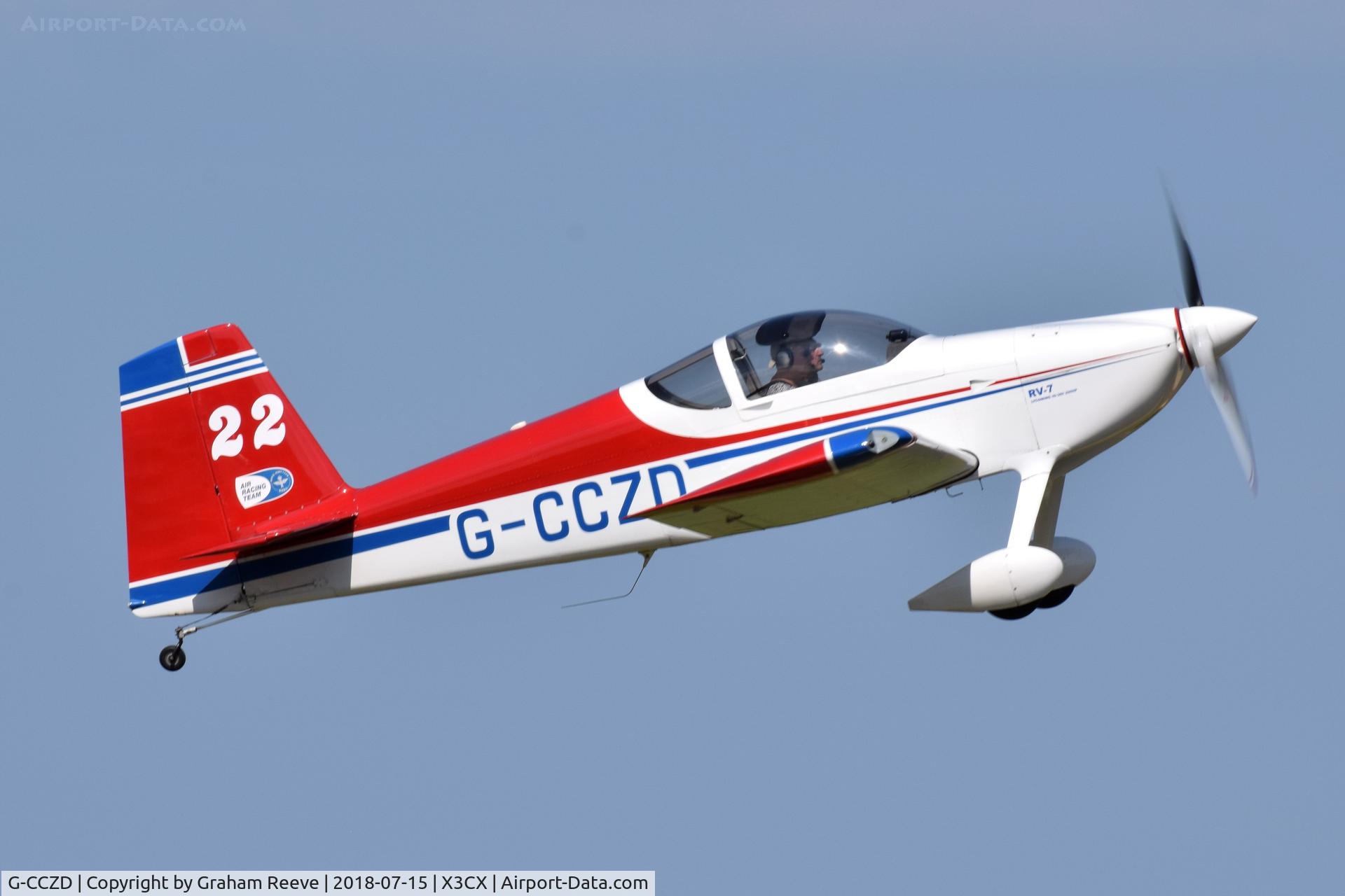 G-CCZD, 2004 Vans RV-7 C/N PFA 323-14087, Departing from Northrepps.