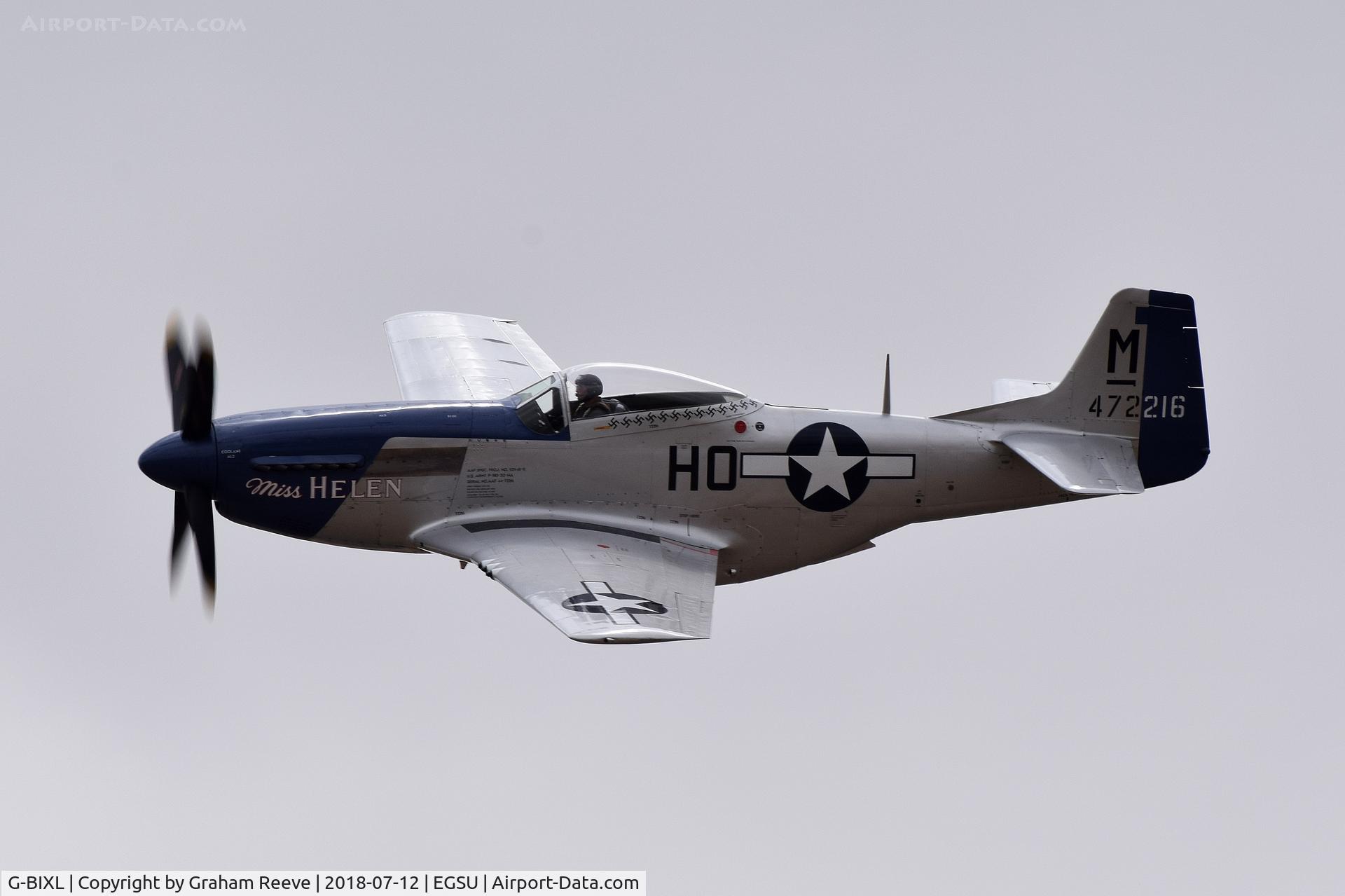 G-BIXL, 1944 North American P-51D Mustang C/N 122-38675, Over head at Duxford.