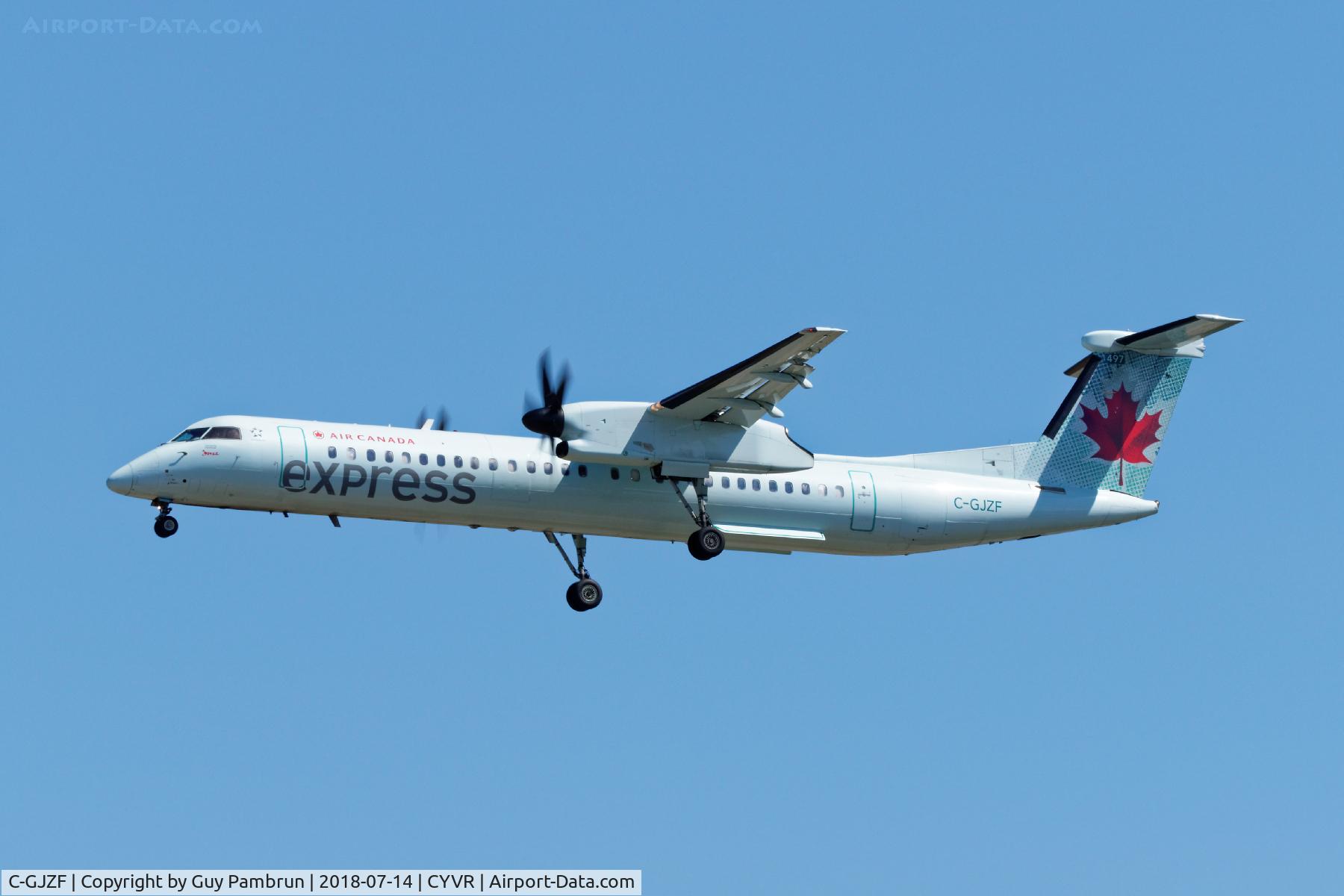C-GJZF, 2008 Bombardier DHC-8-402 Dash 8 C/N 4186, Landing on 26R