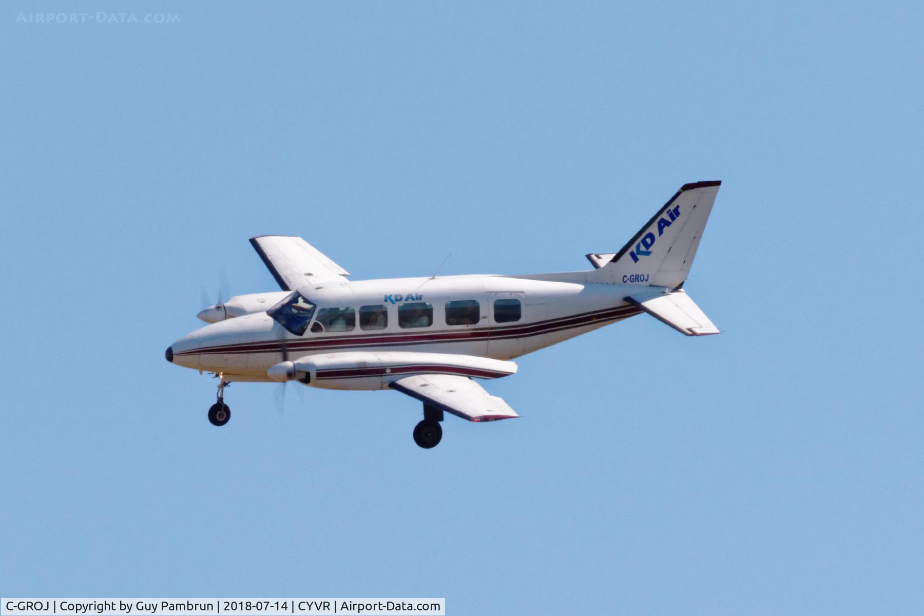 C-GROJ, 1974 Piper PA-31-350 Chieftain C/N 31-7405249, Landing on 26L