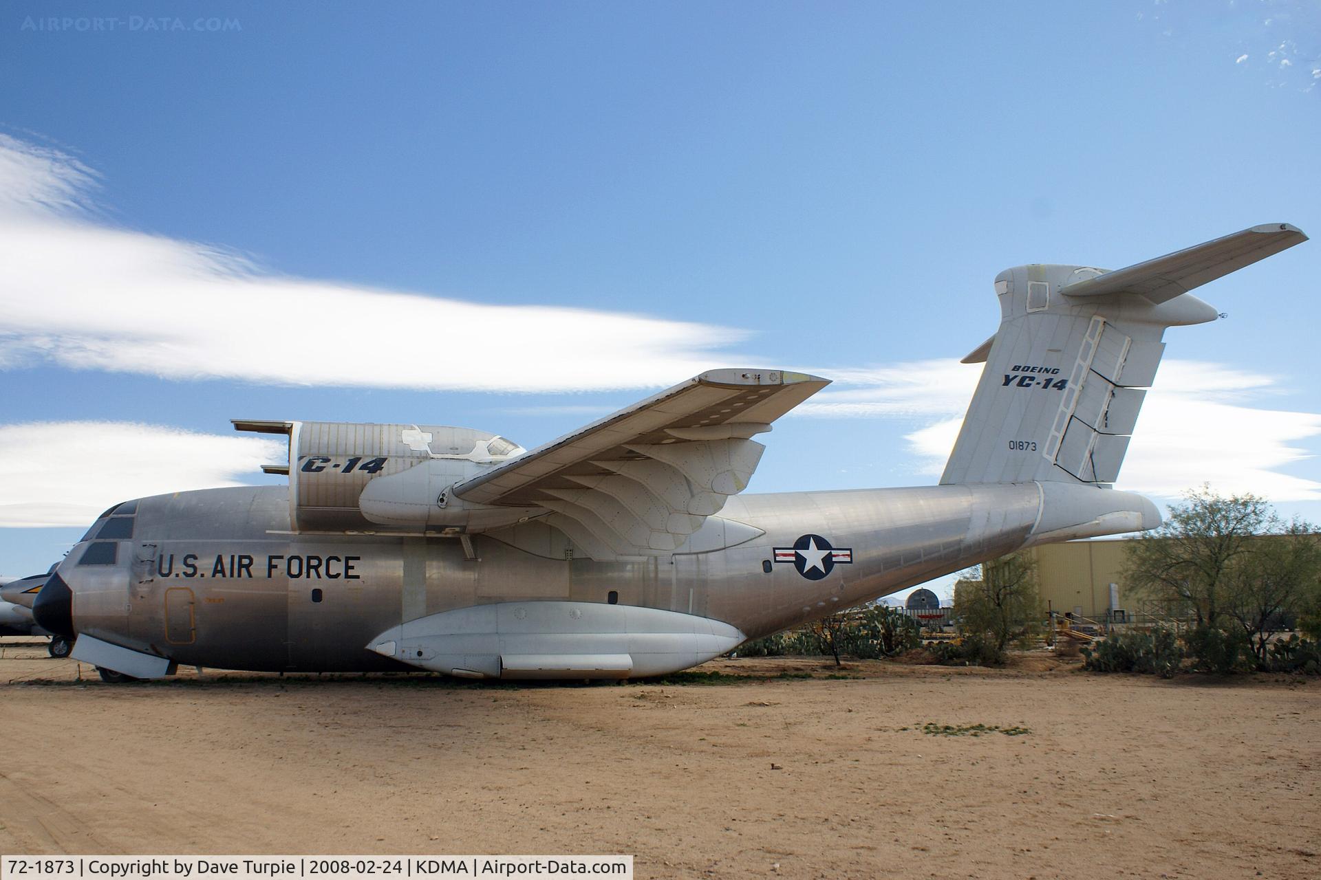 72-1873, 1972 Boeing YC-14A-BN C/N P 1, Located at Pima Air & Space Museum, adjacent to KDMA. This will be the final resting place for this plane.