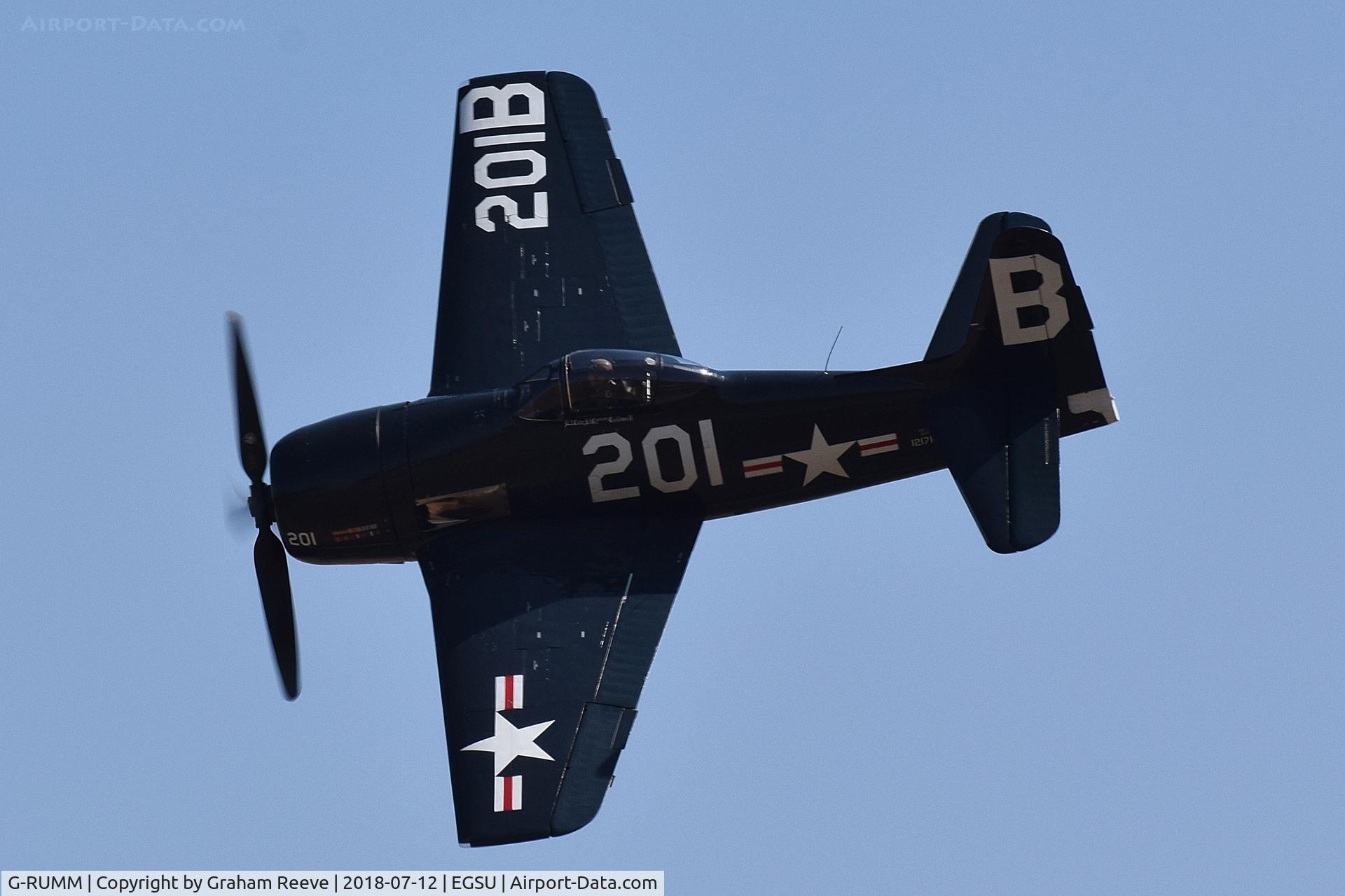 G-RUMM, 1948 Grumman F8F-2 (G58) Bearcat C/N D.1088, Overhead at Duxford.