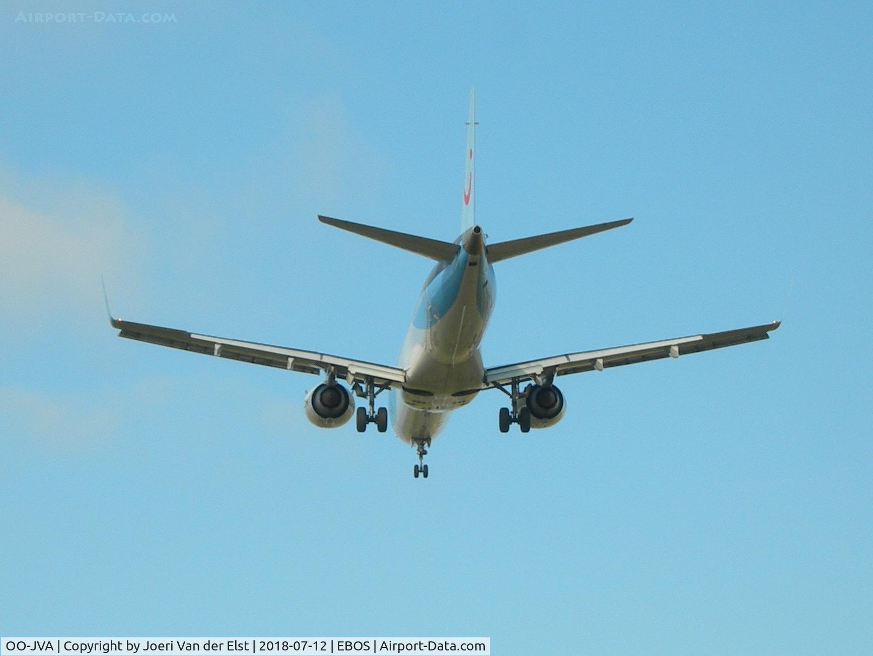 OO-JVA, 2015 Embraer 190STD (ERJ-190-100STD) C/N 19000689, Moments before touchdown rwy 08