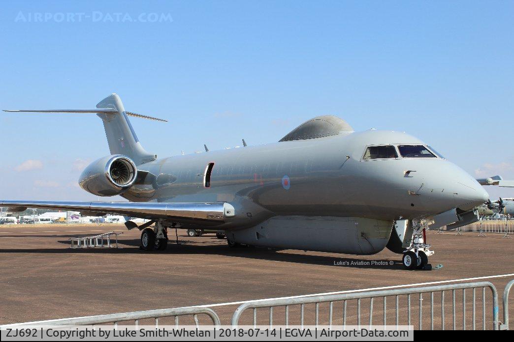 ZJ692, 2008 Bombardier BD-700-1A10 Sentinel R1 C/N 9131, At RIAT 2018