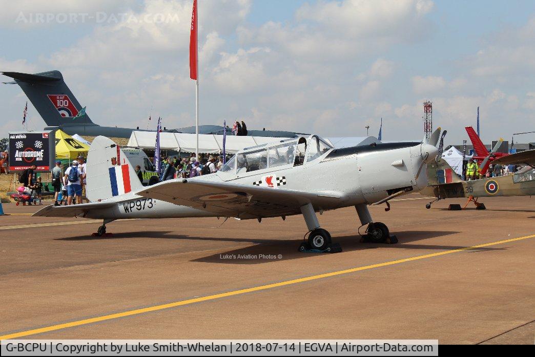 G-BCPU, 1953 De Havilland DHC-1 Chipmunk T.10 C/N C1/0839, At RIAT 2018