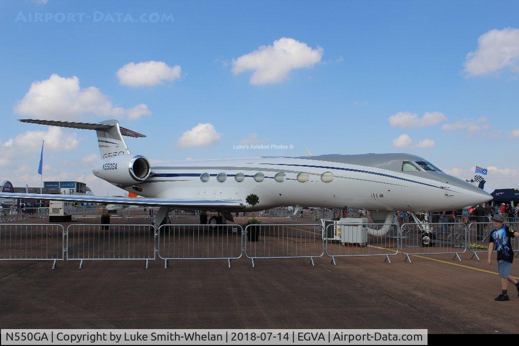 N550GA, 2008 Gulfstream Aerospace GV-SP (G550) C/N 5211, At RIAT 2018