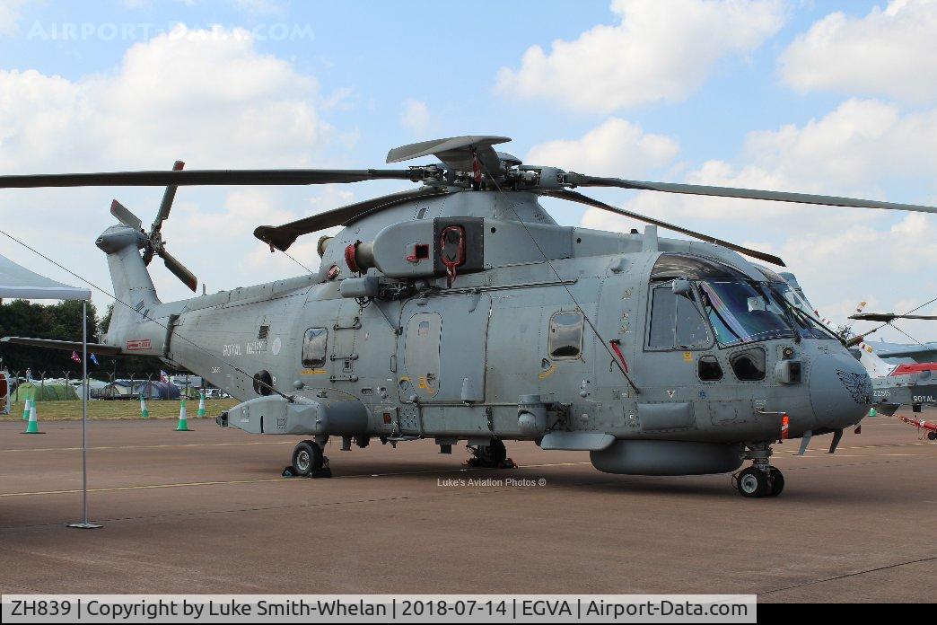 ZH839, 1999 AgustaWestland EH-101 Merlin HM.2 C/N 50081/RN19/MCSP25, At RIAT 2018