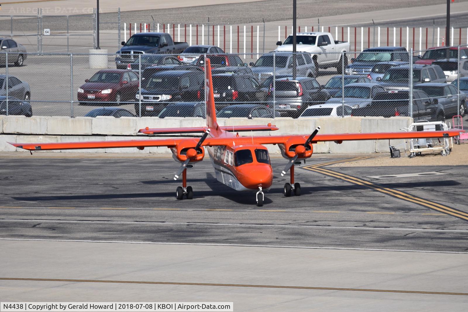 N4438, 1976 Britten-Norman BN-2A-20 Islander C/N 766, Parked on the back country ramp.