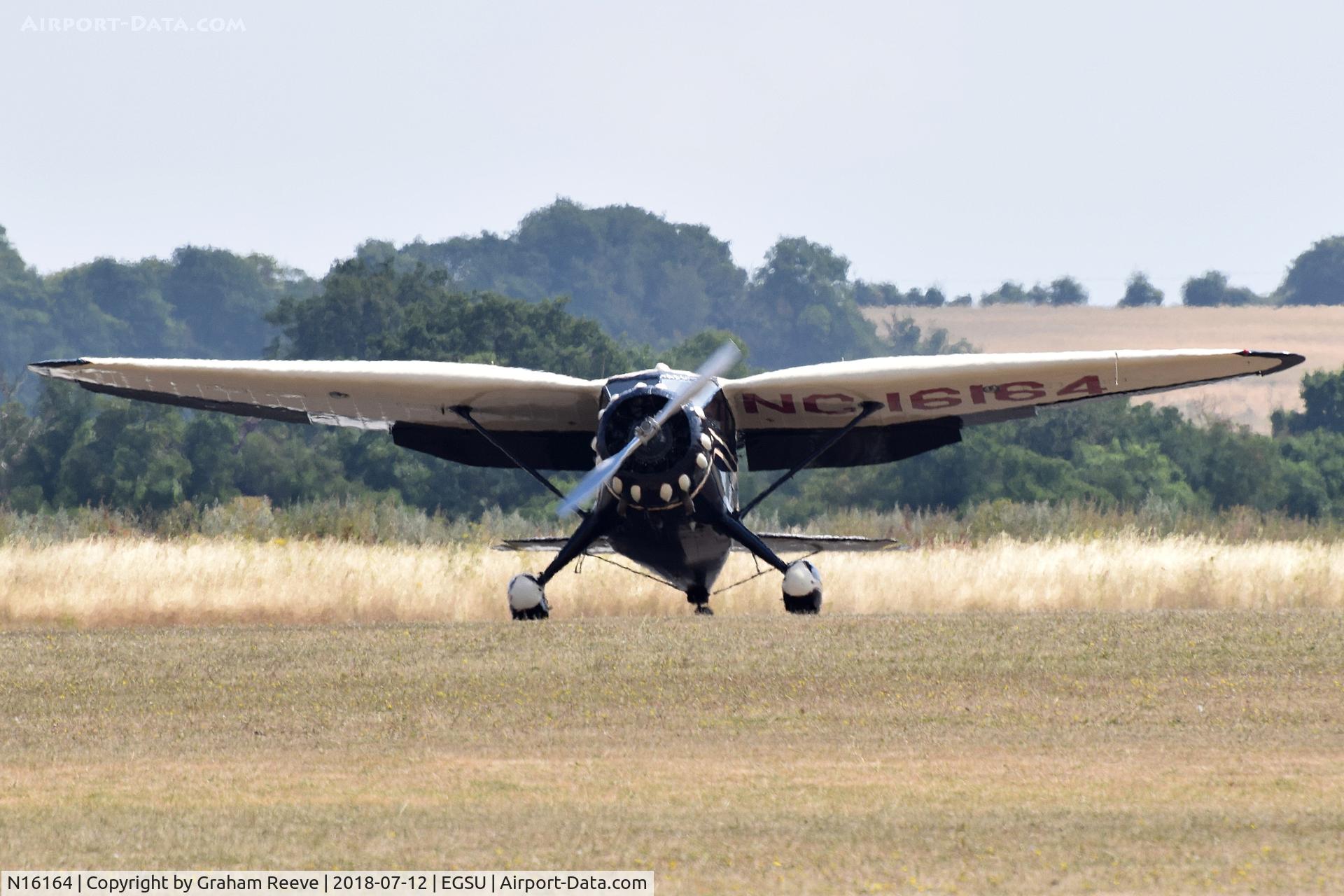N16164, 1936 Stinson SR-8E Reliant C/N 9737, Just landed at Duxford.