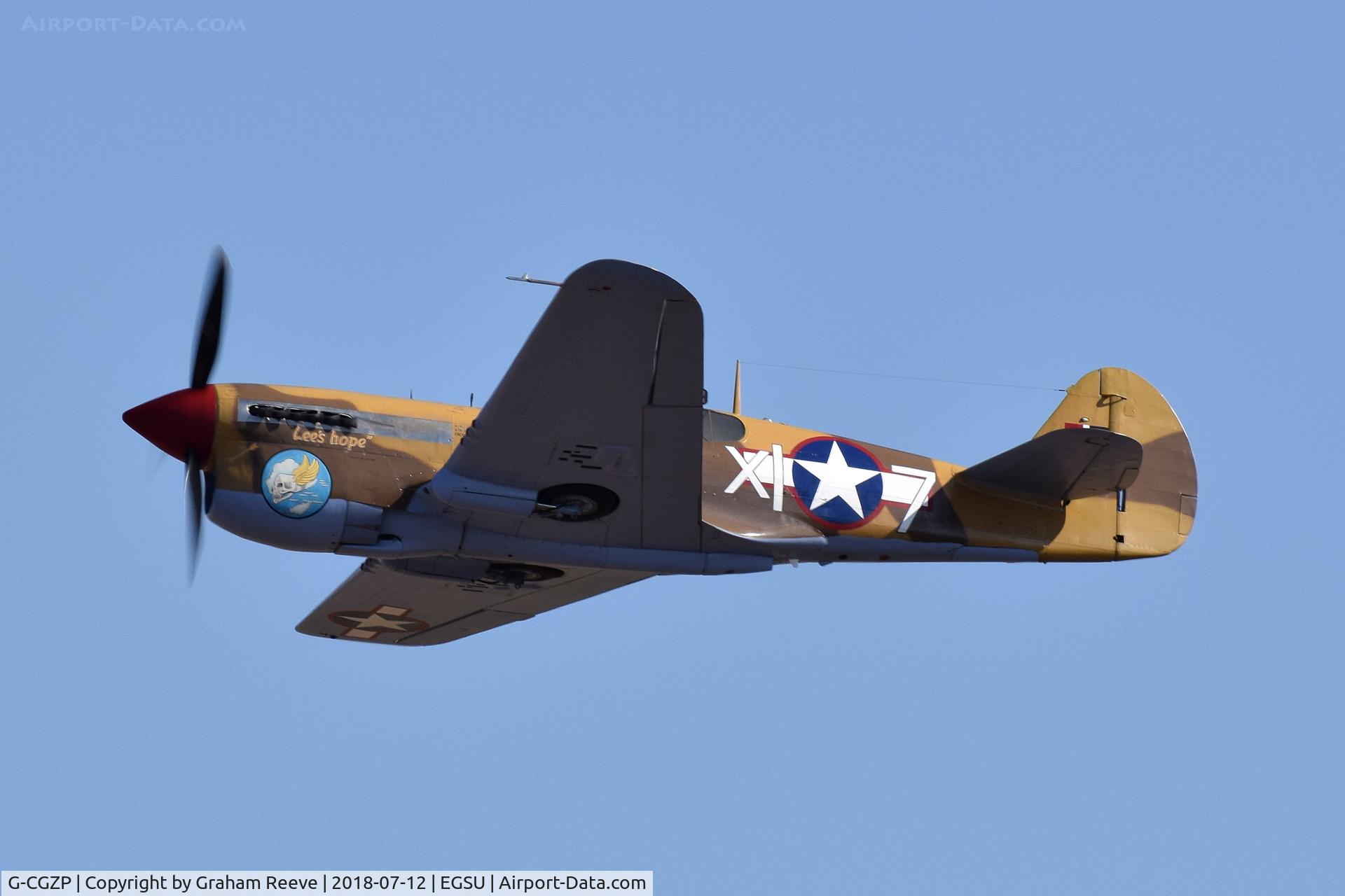 G-CGZP, 1942 Curtiss P-40F Warhawk C/N 19503, Overhead at Duxford.