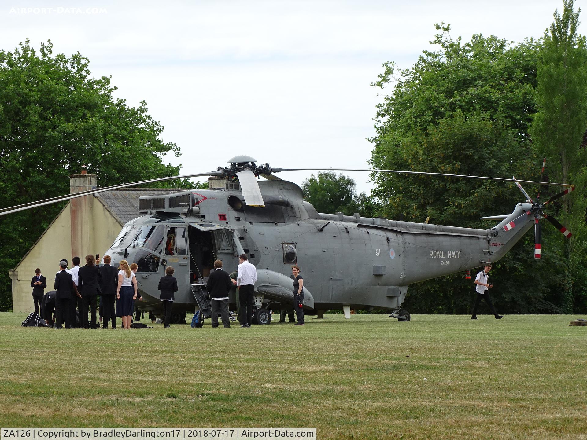 ZA126, 1980 Westland Sea King ASaC7 C/N WA887, ZA126/91 visiting a plymouth school