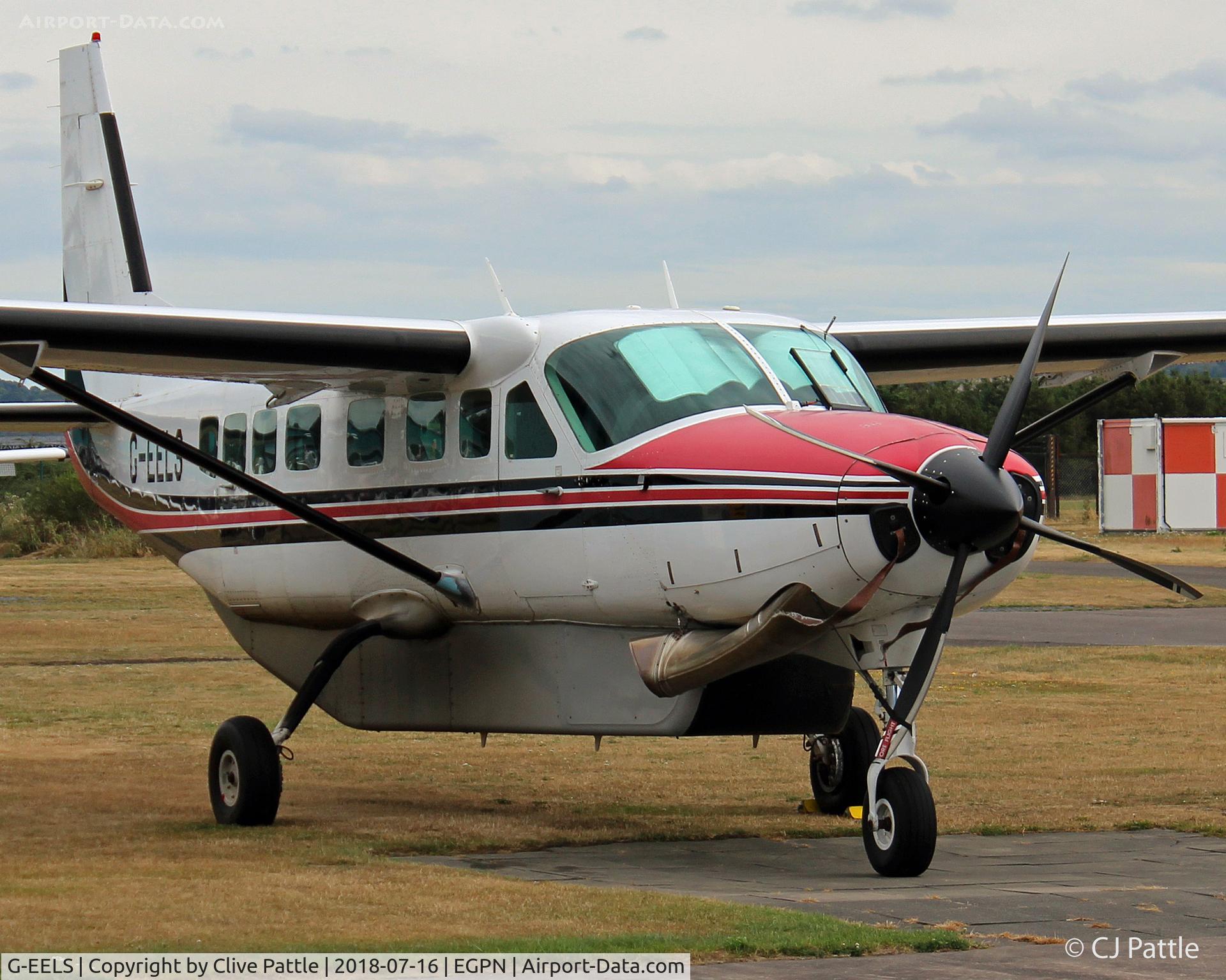 G-EELS, 1997 Cessna 208B Grand Caravan C/N 208B0619, At Dundee for TV camera duties at the 2018 British Open Golf Championships at nearby Carnoustie.