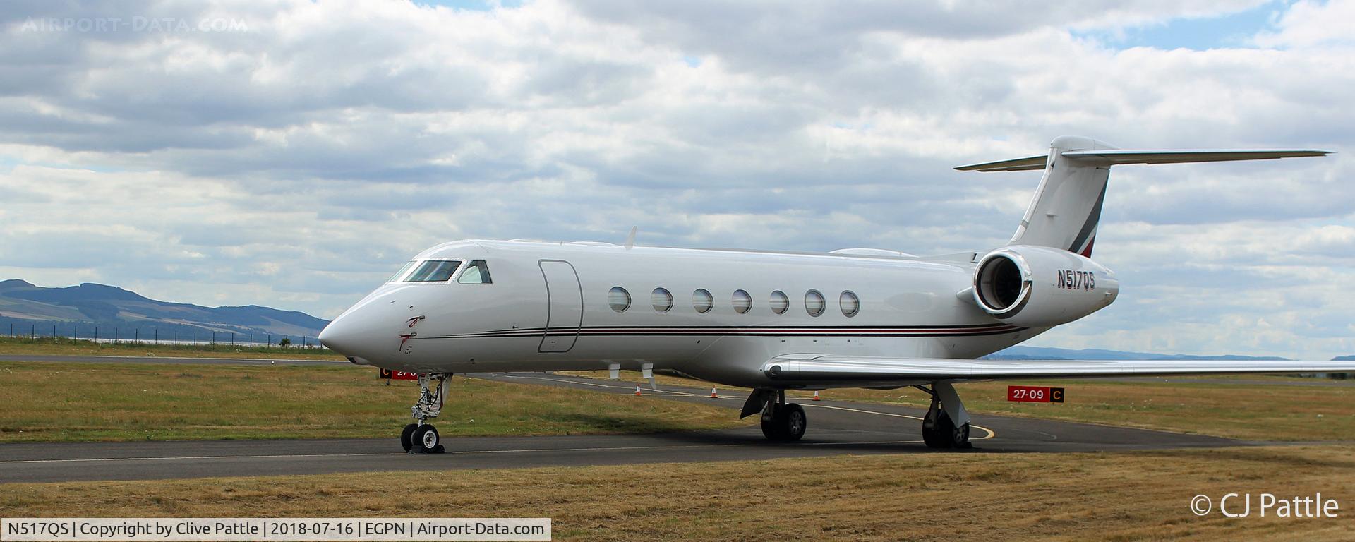 N517QS, 2008 Gulfstream Aerospace GV-SP (G550) C/N 5209, At Dundee for the 2018 British Open Golf Championships at nearby Carnoustie.
