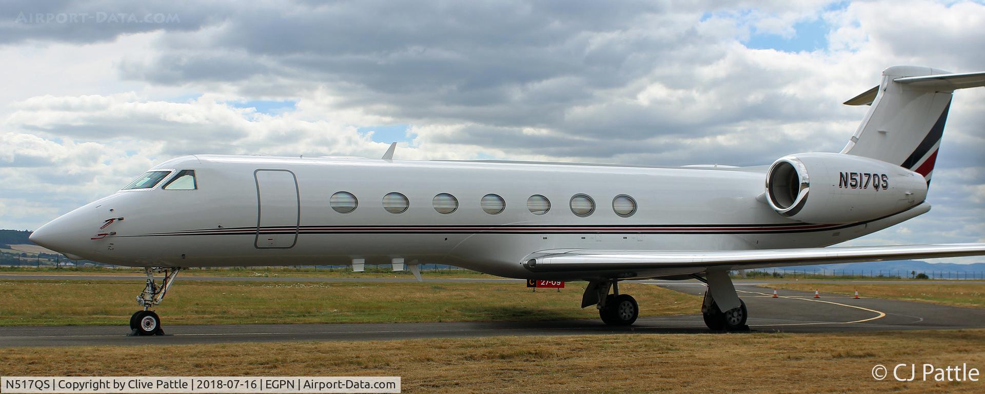 N517QS, 2008 Gulfstream Aerospace GV-SP (G550) C/N 5209, At Dundee for the 2018 British Open Golf Championships at nearby Carnoustie.