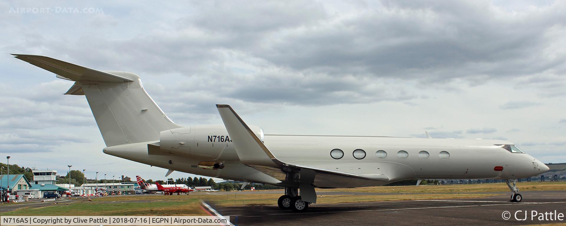 N716AS, 2002 Gulfstream Aerospace Gulfstream V C/N 687, Parked at Dundee for the 2018 British Open Golf Championships at nearby Carnoustie.