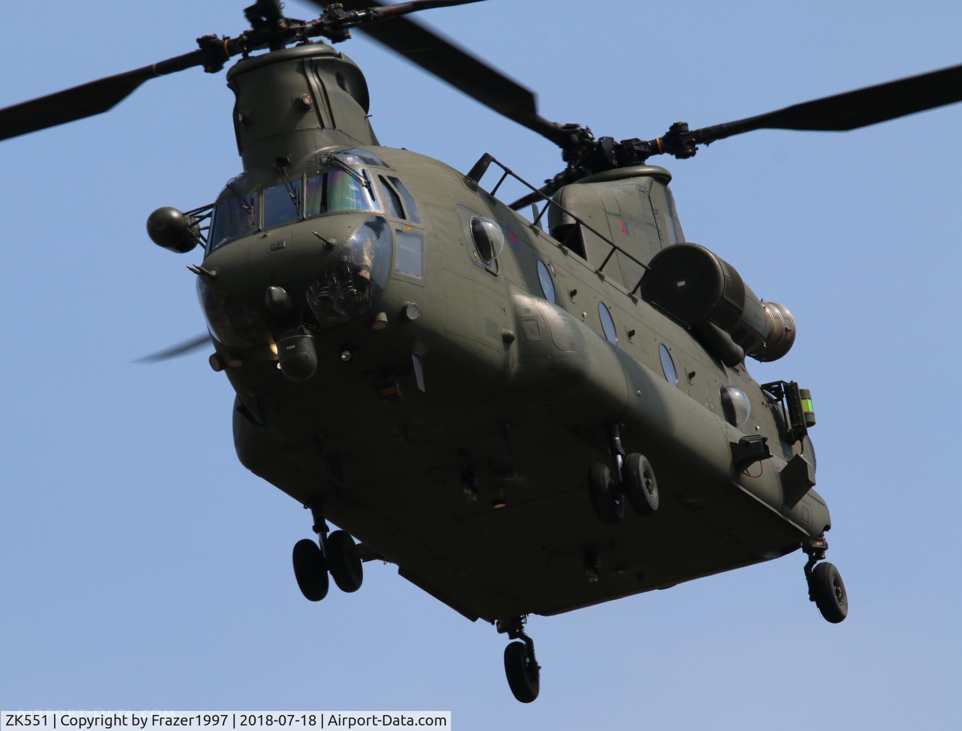 ZK551, 2012 Boeing Chinook HC.6 C/N M7702, Working local ops