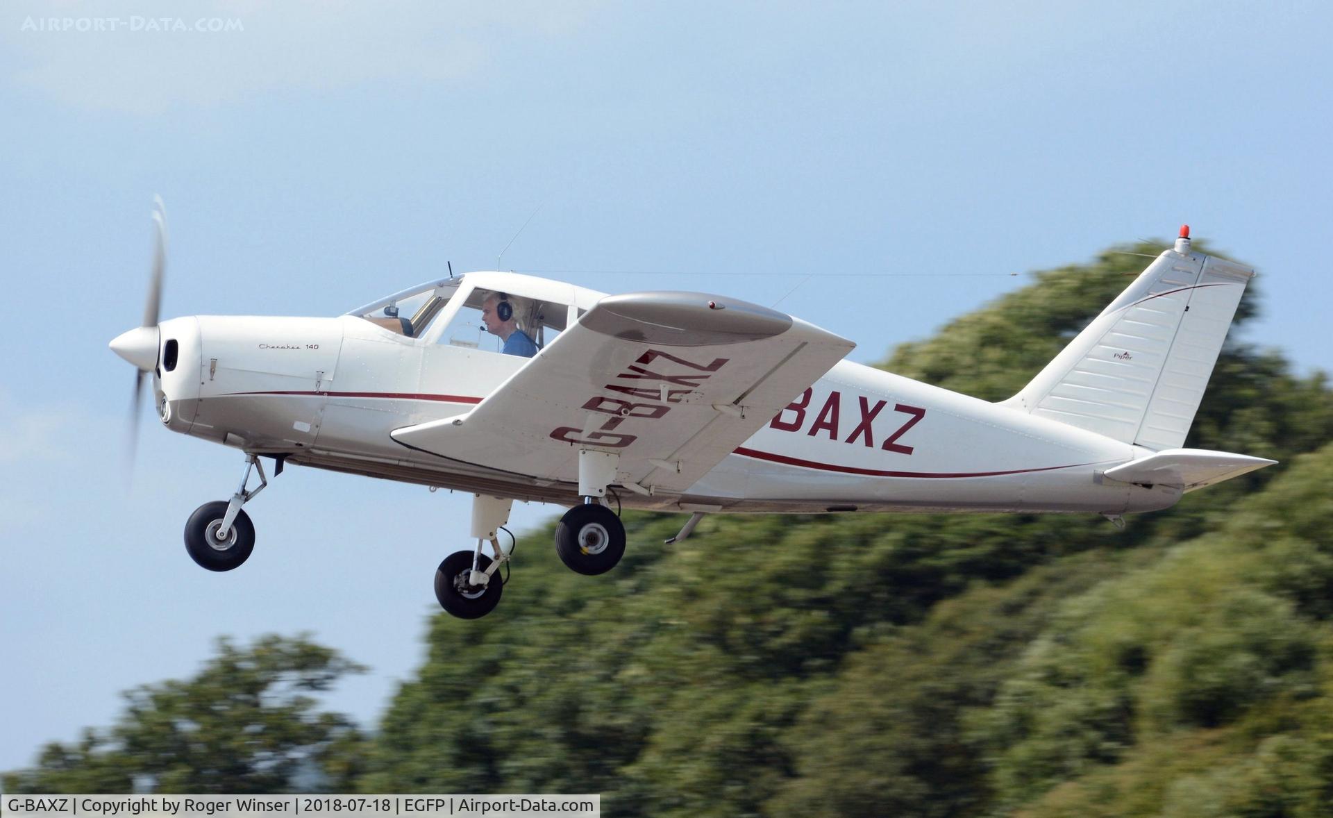 G-BAXZ, 1970 Piper PA-28-140 Cherokee C C/N 28-26760, Visiting Cherokee 140 departing Runway 22.