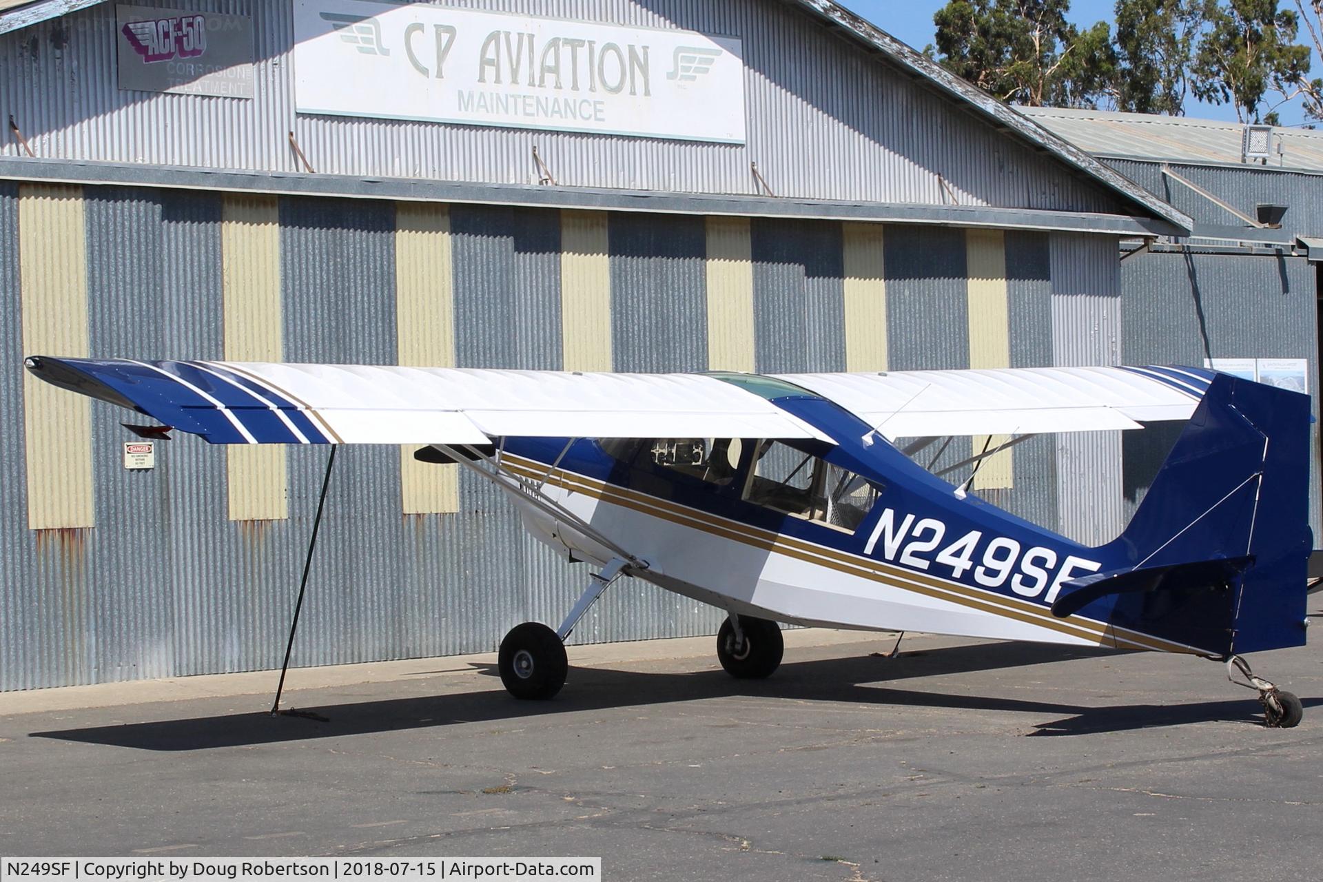 N249SF, 2000 American Champion 8GCBC Scout C/N 418-2000, 2000 American Champion 8GCBC SCOUT, Lycoming O-360-C1G 180 Hp, wing Micro vortex generators, aileron spades. At CP Aviation.
