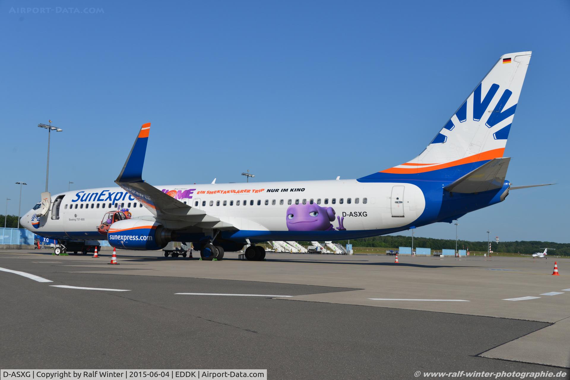 D-ASXG, 2002 Boeing 737-8CX C/N 32366, Boeing 737-8CX(W) - XG SXD SunExpress Germany 'Home' livery - 32366 - D-ASXG - 04.06.2015 - CGN