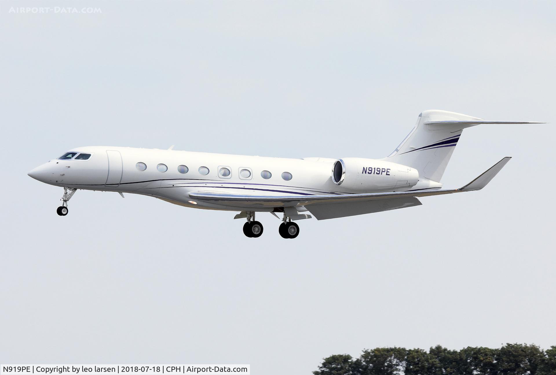 N919PE, 2016 Gulfstream G-VI (G650ER) C/N 6243, Copenhagen 18.7.2018 L/D R-04L