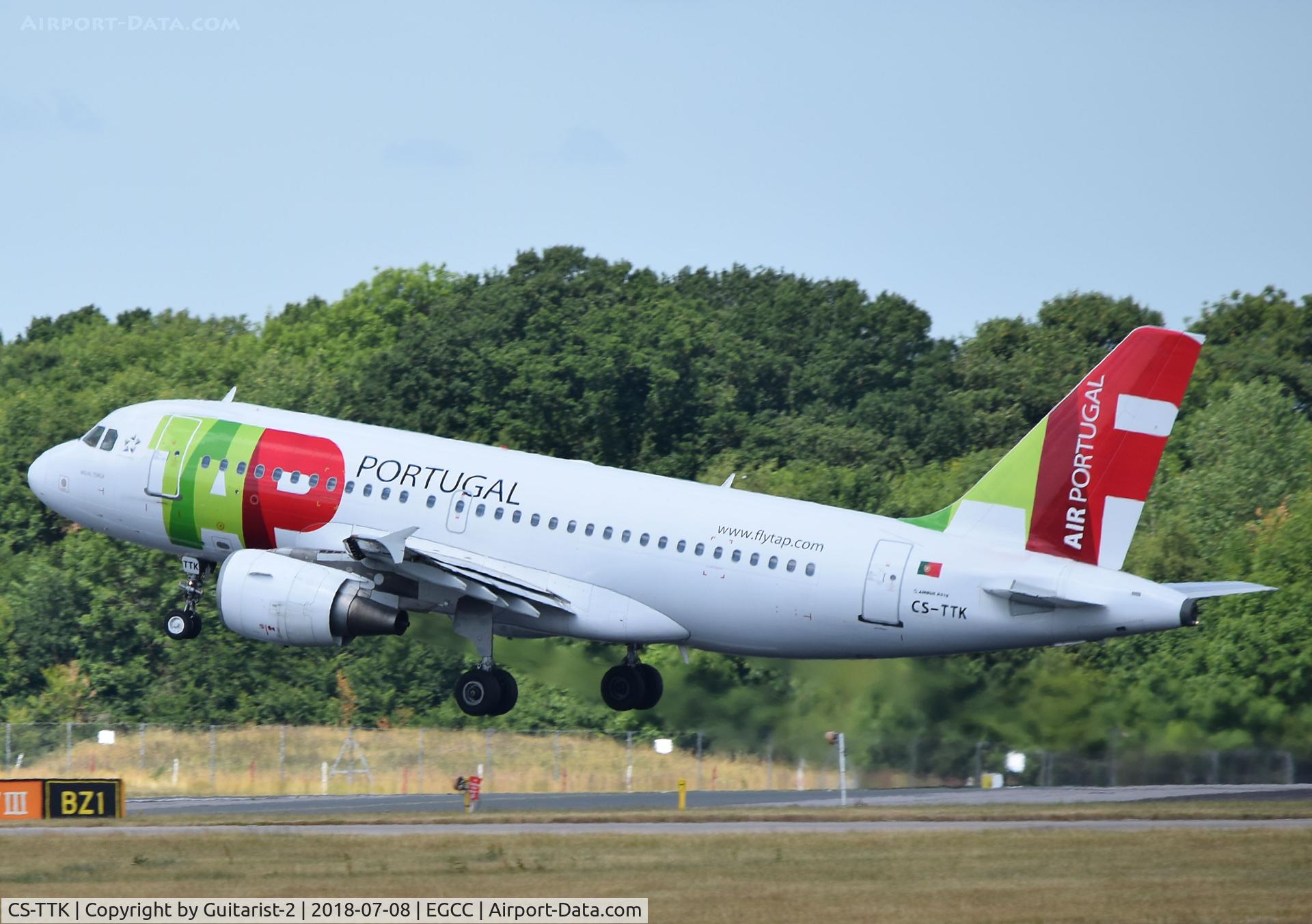 CS-TTK, 1999 Airbus A319-111 C/N 1034, At Manchester
