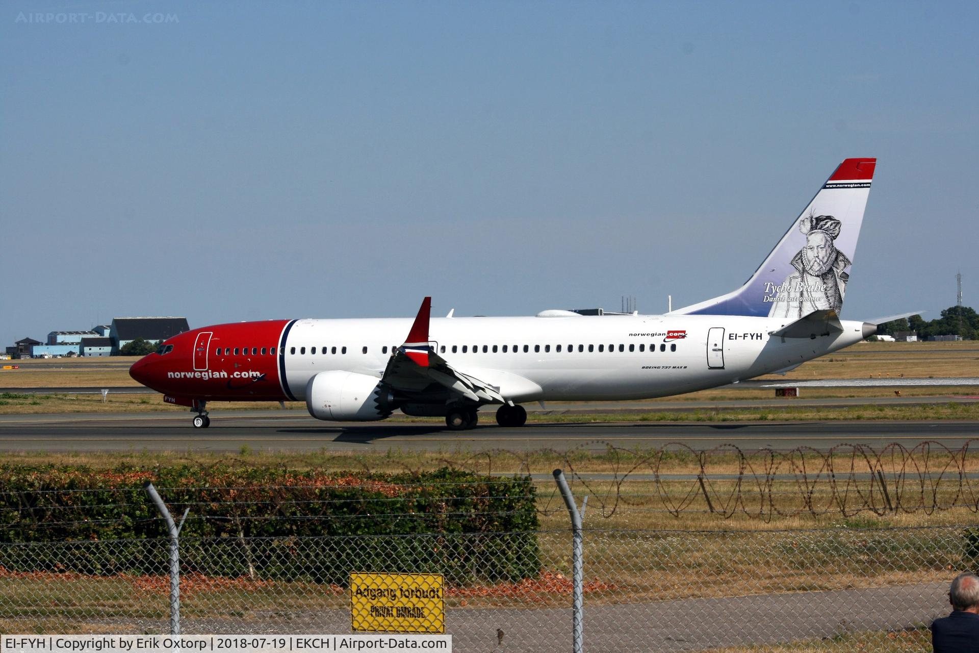 EI-FYH, 2018 Boeing 737-8 MAX C/N 64992, EI-FYH landed rw 04L