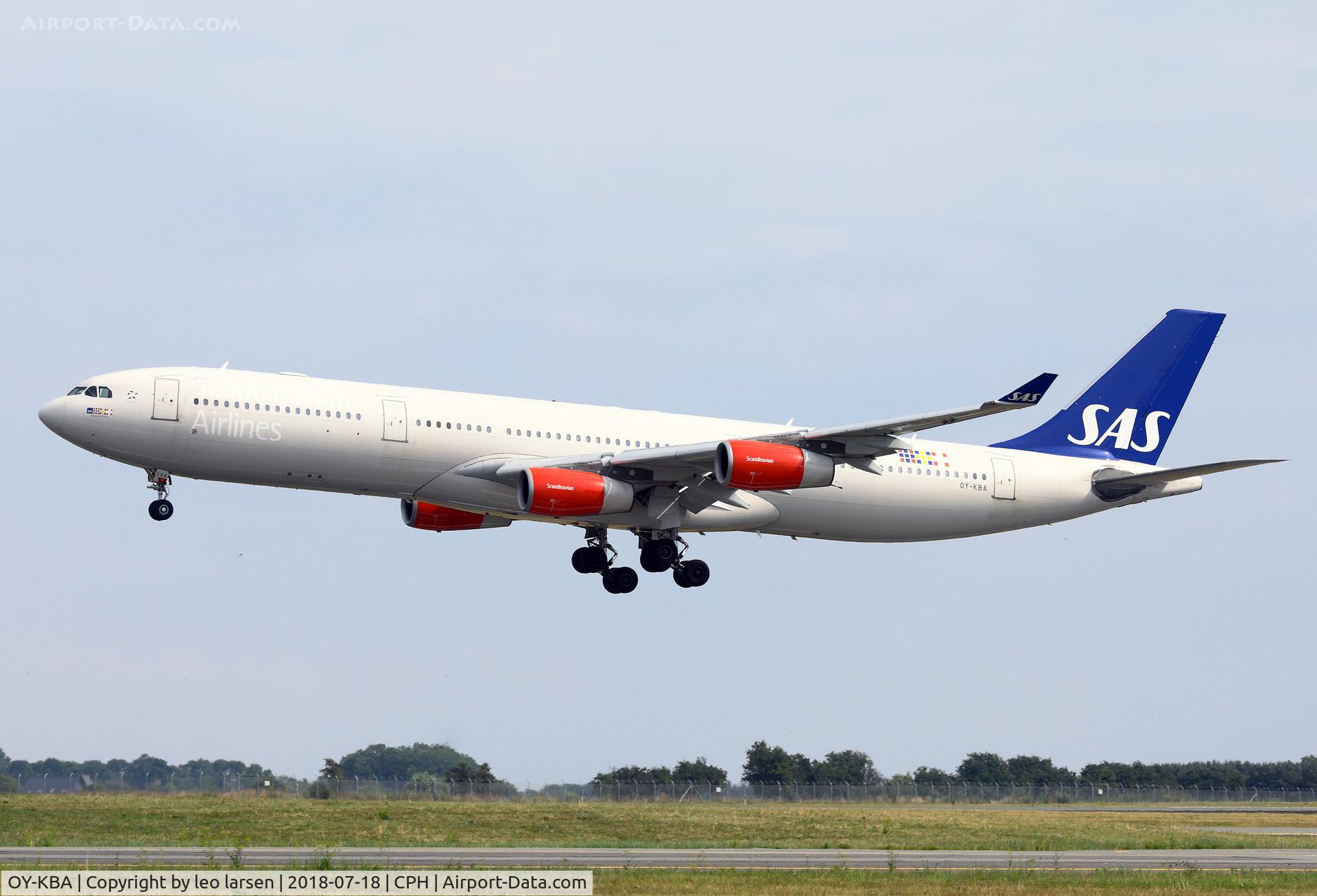 OY-KBA, 2001 Airbus A340-313X C/N 435, Copenhagen 18.7.2018 L/D R-04L