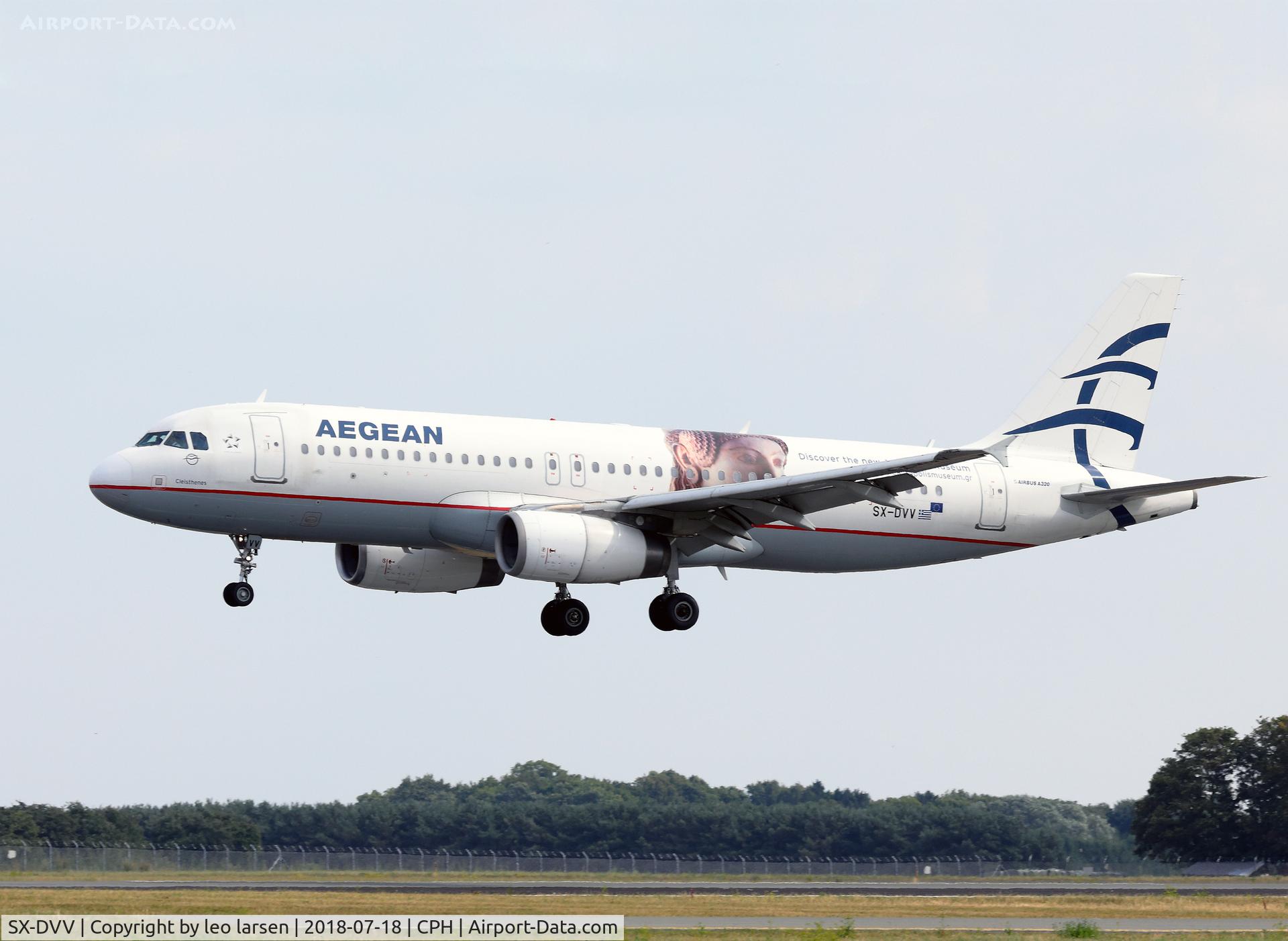 SX-DVV, 2009 Airbus A320-232 C/N 3773, Copenhagen 18.7.2018 L/D R-04L