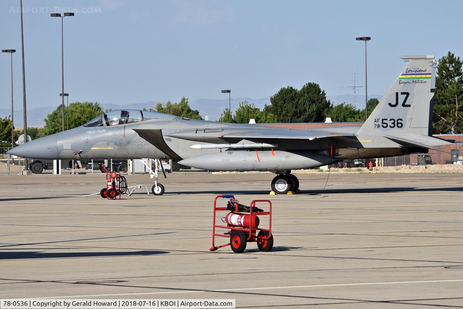78-0536, 1978 McDonnell Douglas F-15C Eagle Eagle C/N 0526/C069, Parked on the Idaho ANG ramp. 122nd Fighter Sq. 
