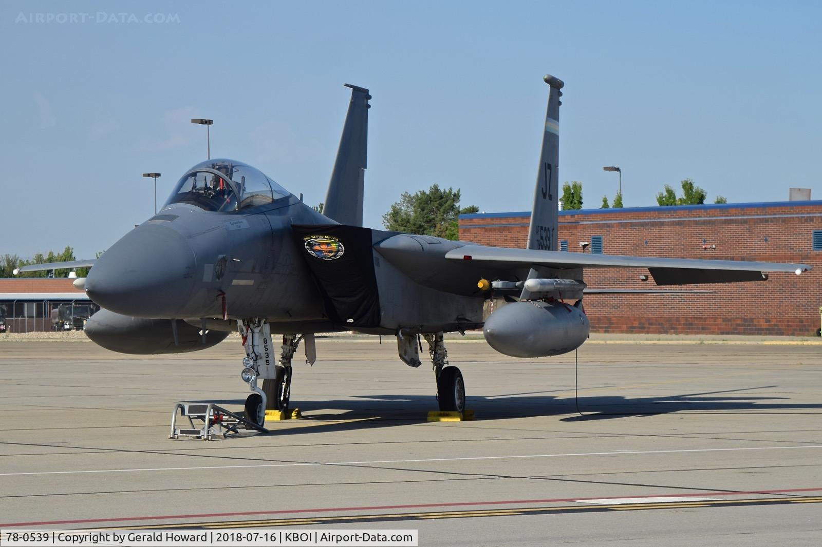 78-0539, 1978 McDonnell Douglas F-15C Eagle C/N 0529/C072, Parked on the Idaho ANG ramp. 122nd Fighter Sq. 