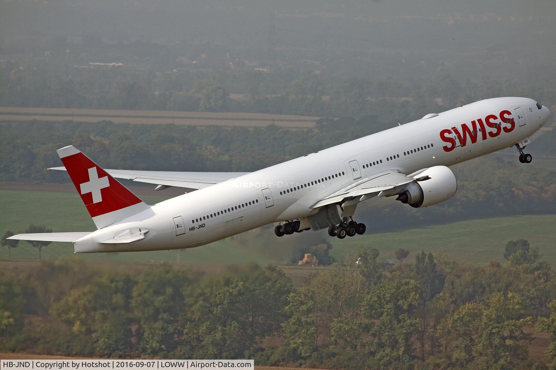 HB-JND, 2016 Boeing 777-3DE/ER C/N 44585, Brand new Swiss long hauler departing