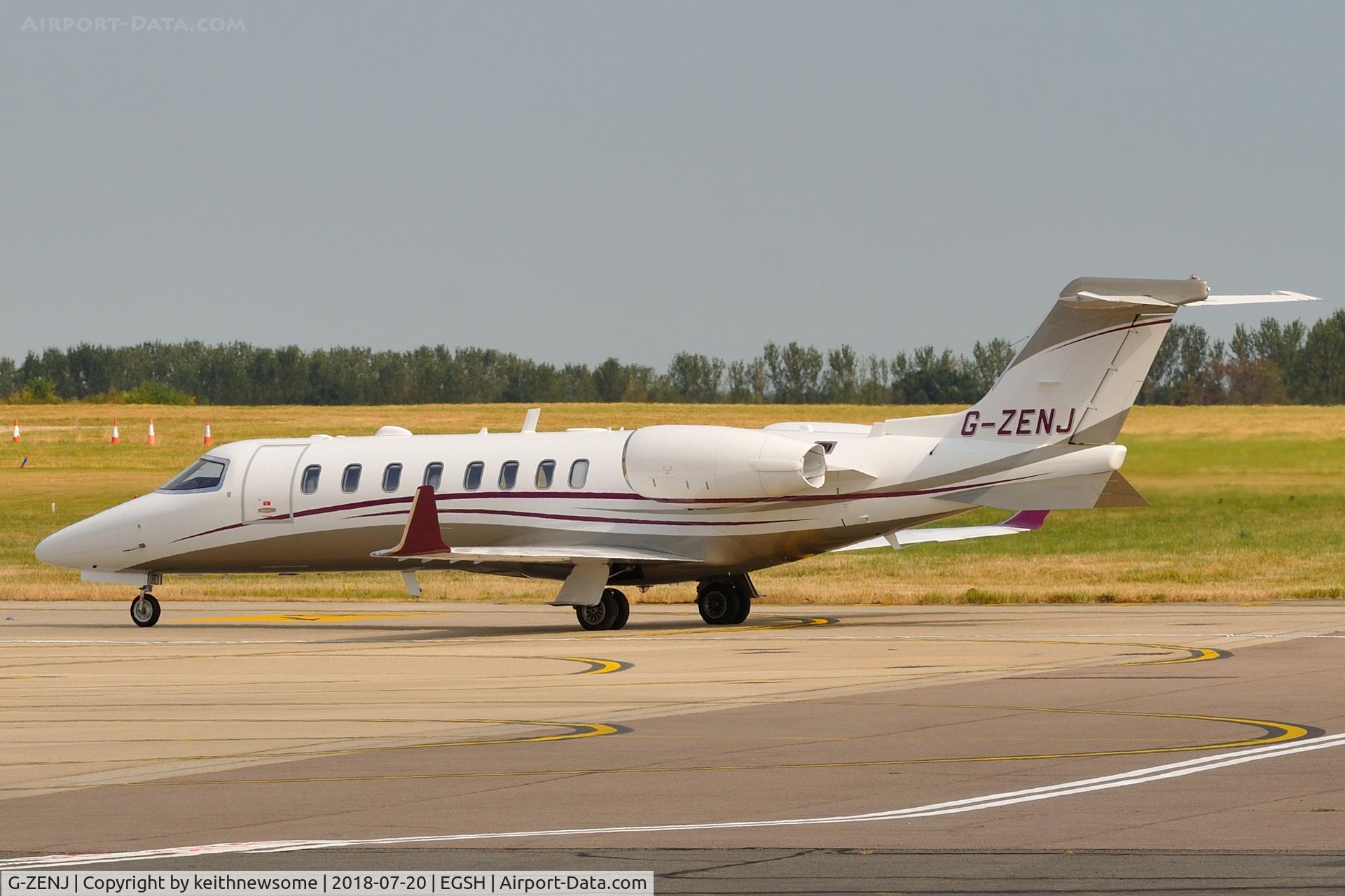G-ZENJ, 2018 Learjet 75 C/N 45-565, Arriving at Norwich from Lands End.