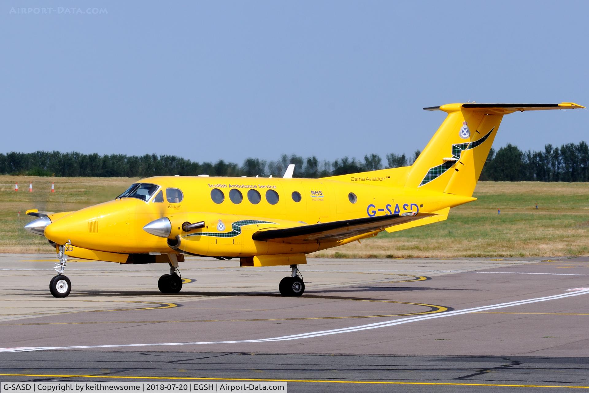 G-SASD, 2005 Beech B200C Super King Air King Air C/N BL-151, Arriving at Norwich from Aberdeen.