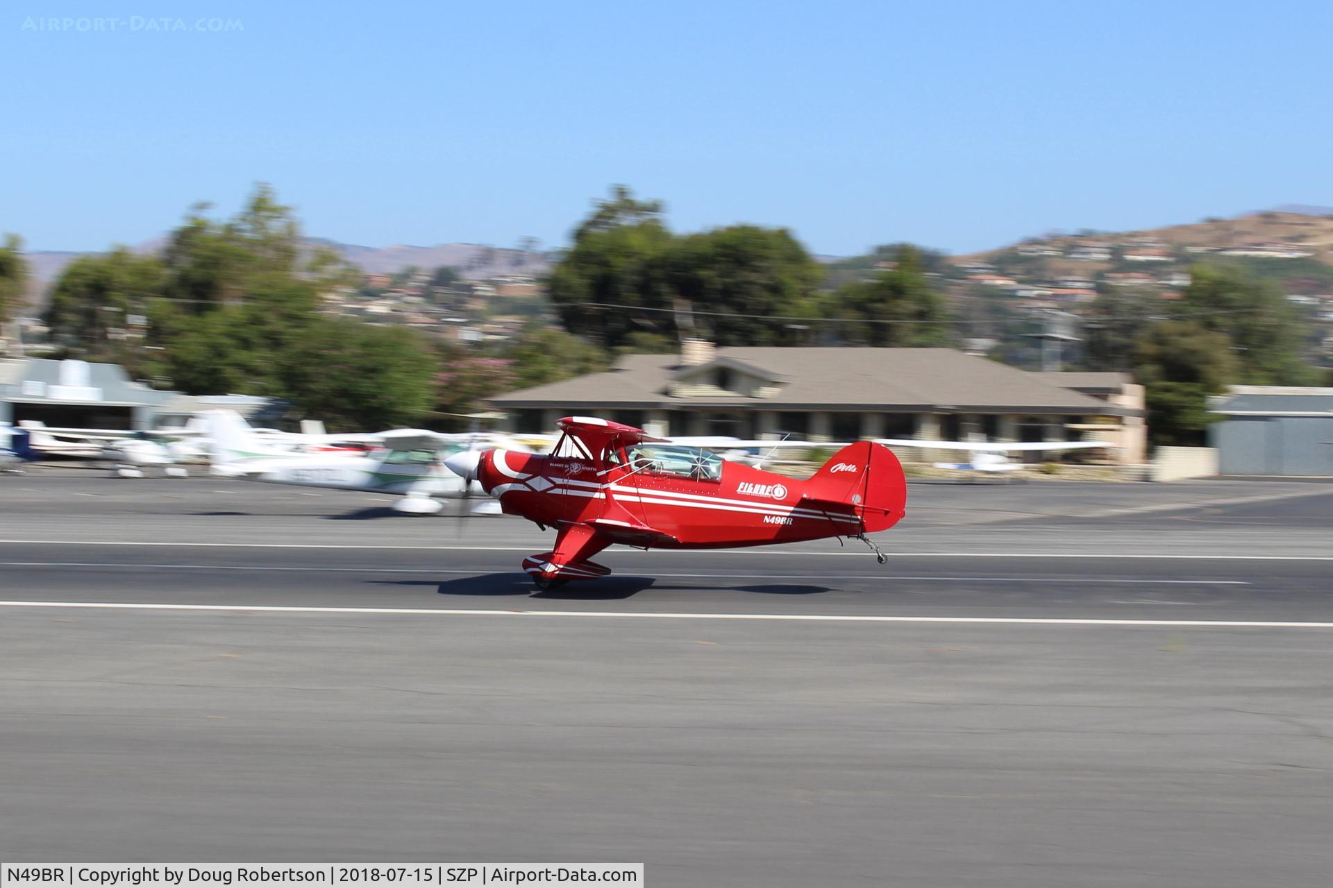 N49BR, Pitts S-2A Special C/N 2212, 1983 Aerotek PITTS S-2A SPECIAL, Lycoming AEIO-360 180 Hp, takeoff roll Rwy 22