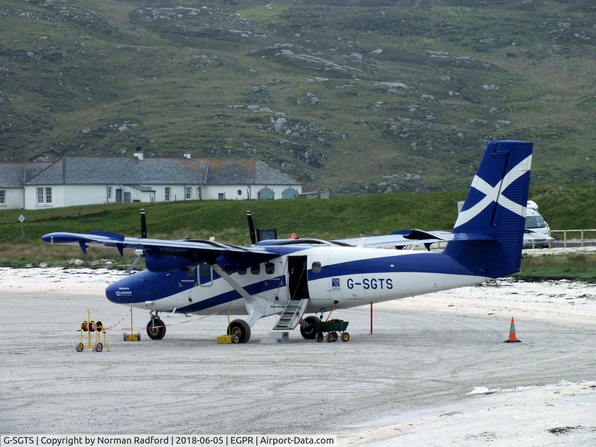 G-SGTS, 2014 Viking DHC-6-400 Twin Otter C/N 918, Just landed at Barra Airport, Isle of Barra, Outer Hebrides, Scotland