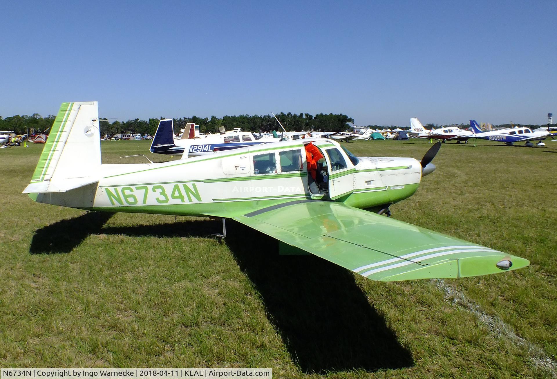 N6734N, 1968 Mooney M20F Executive C/N 680184, Mooney M20F Executive 21 at 2018 Sun 'n Fun, Lakeland FL
