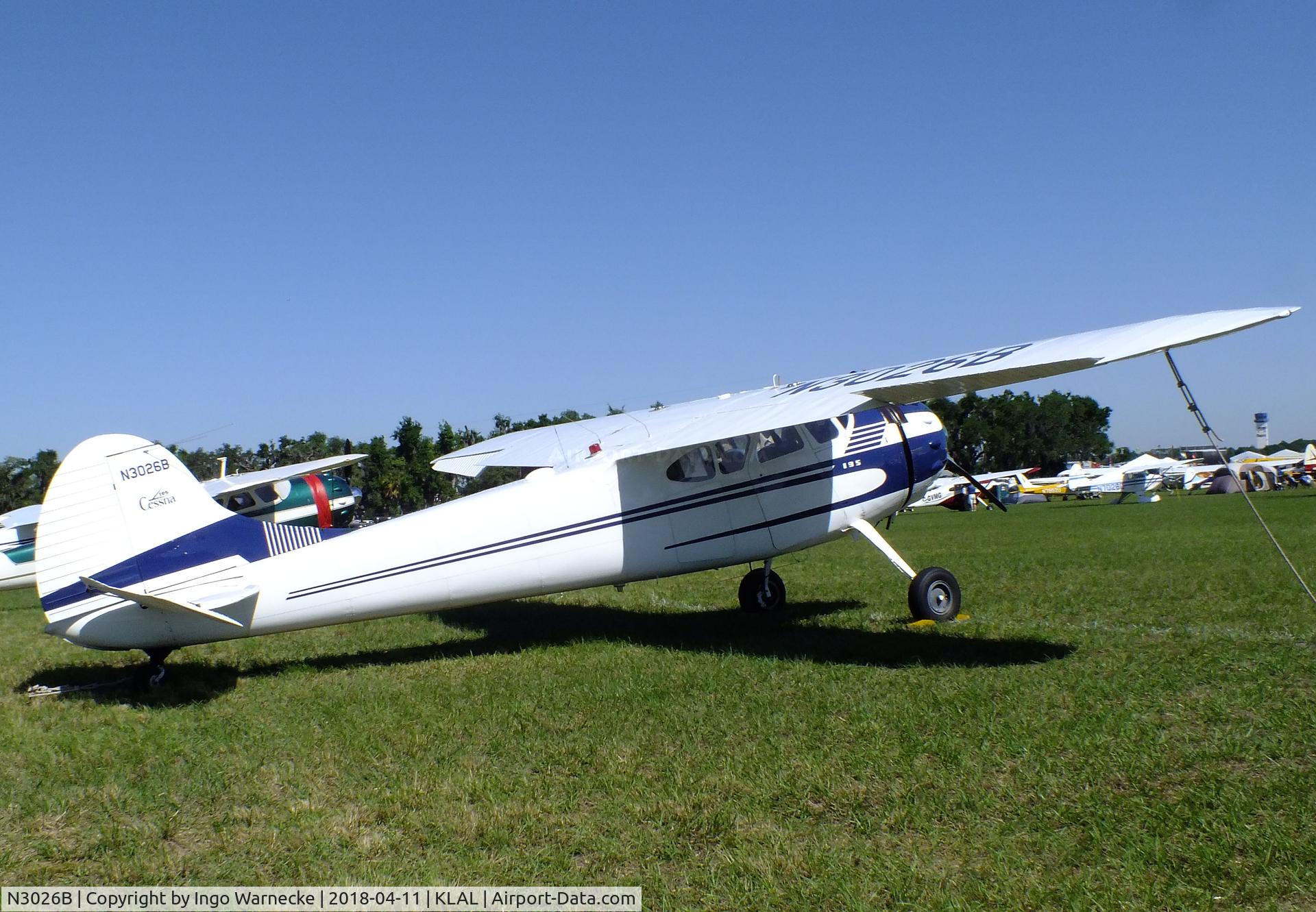 N3026B, 1952 Cessna 195B Businessliner C/N 7909, Cessna 195B at 2018 Sun 'n Fun, Lakeland FL