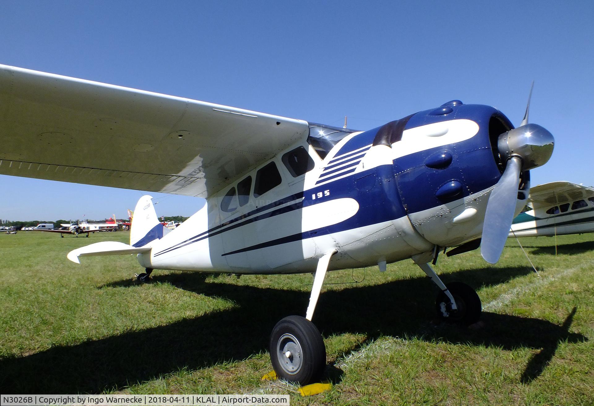 N3026B, 1952 Cessna 195B Businessliner C/N 7909, Cessna 195B at 2018 Sun 'n Fun, Lakeland FL